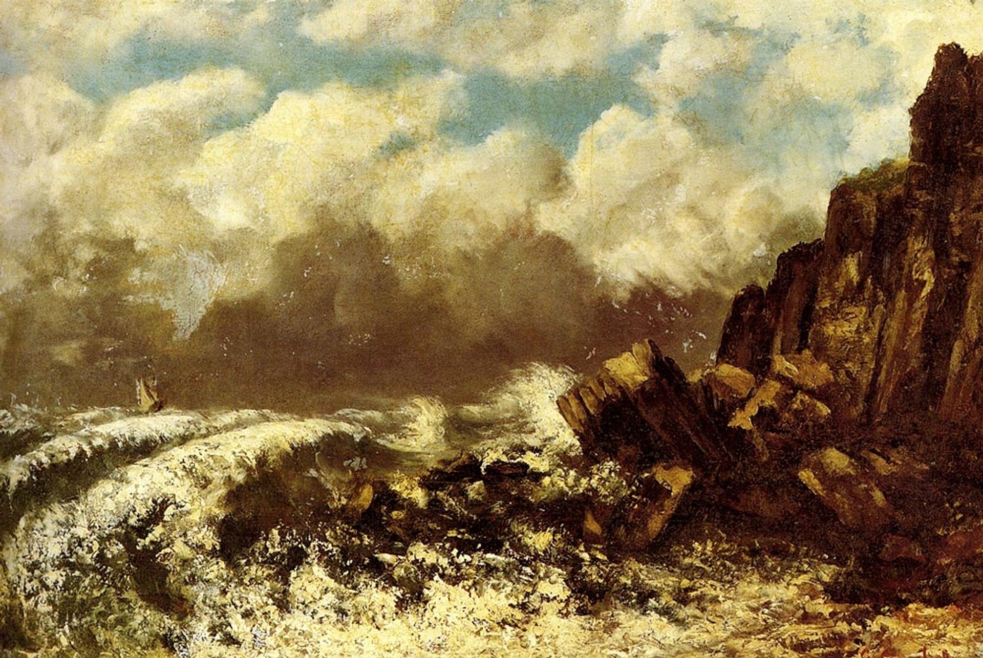 Seascape at Etretat by Gustave Courbet