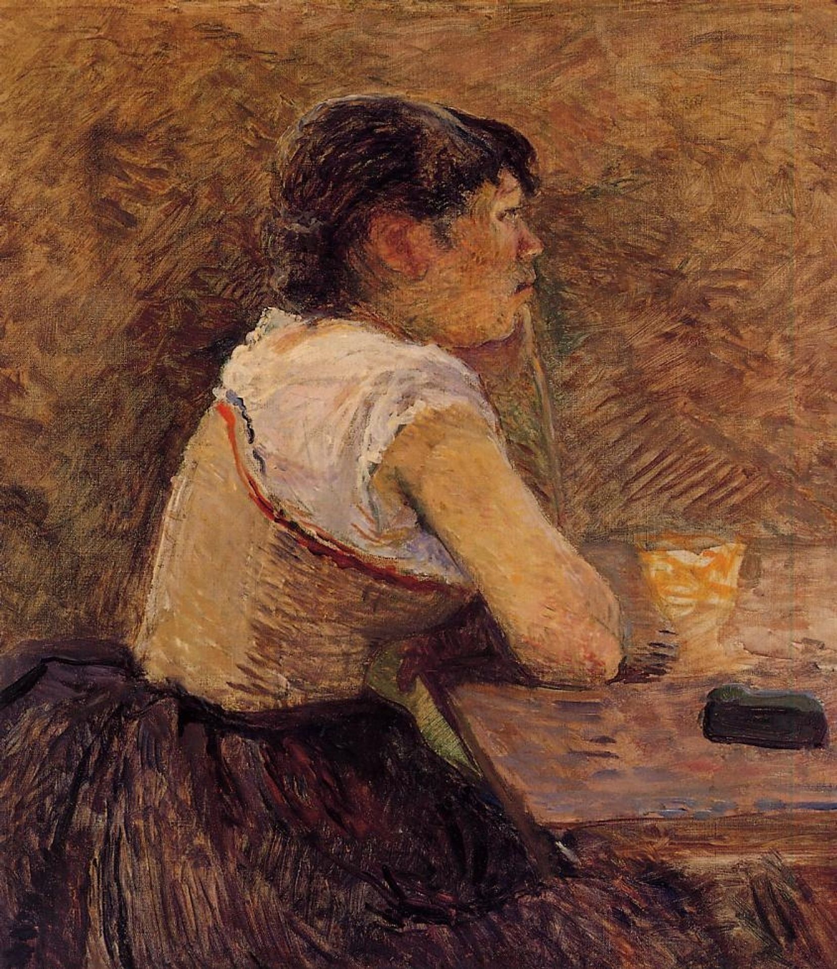 At Gennelle, Absinthe Drinker by Henri de Toulouse-Lautrec