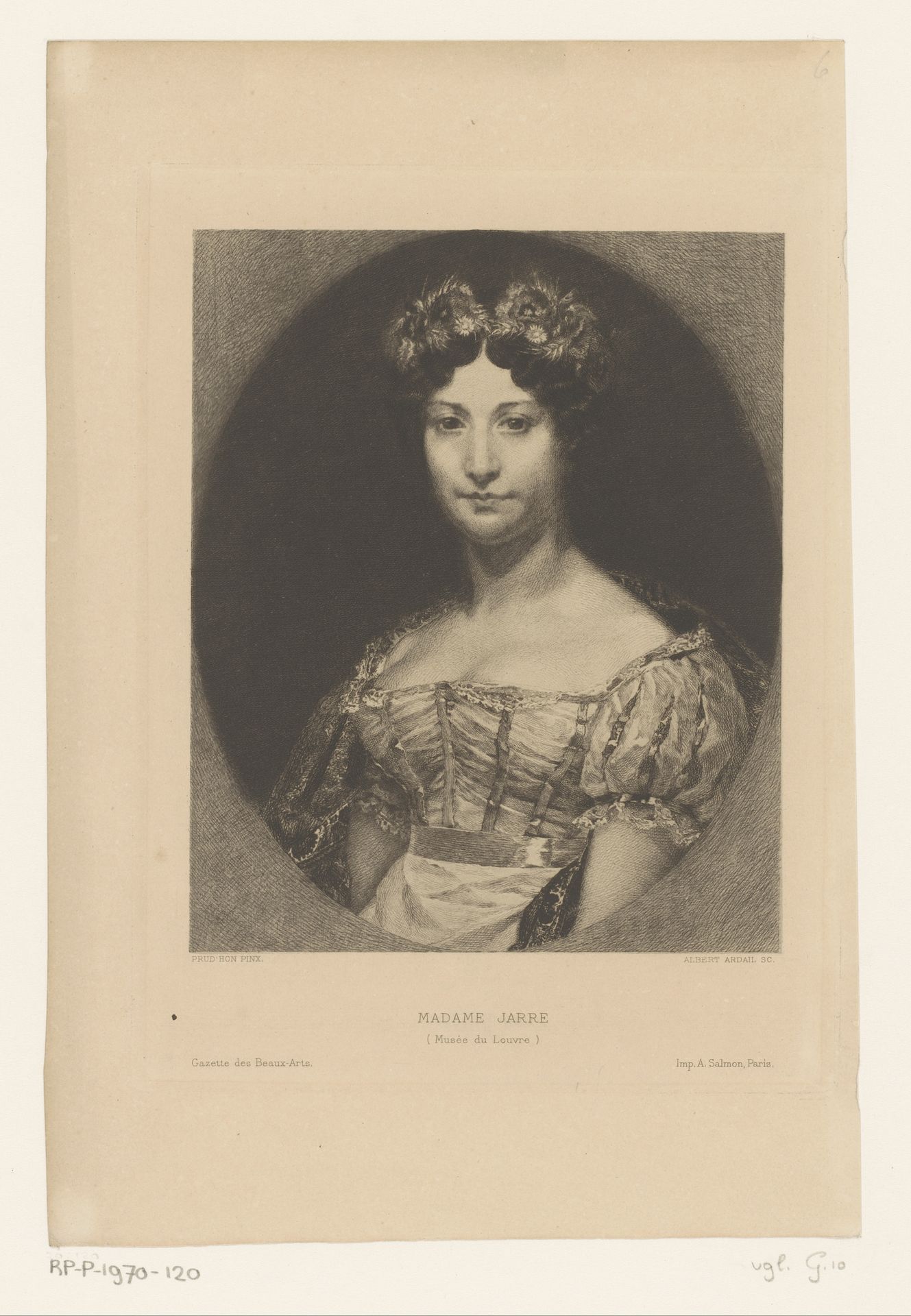 Portret van Henriette Marguerite Madeleine Jarre by Albert Ardail