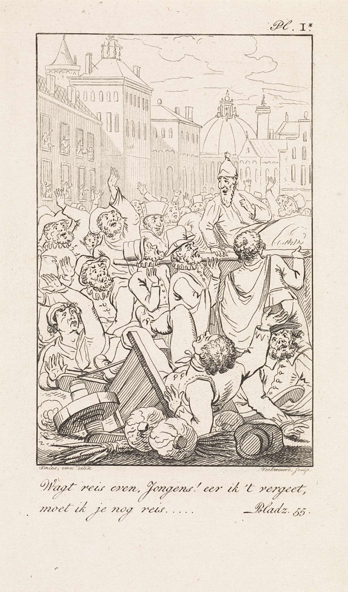 Sprekende figuur op een baar by Daniël (I) Veelwaard