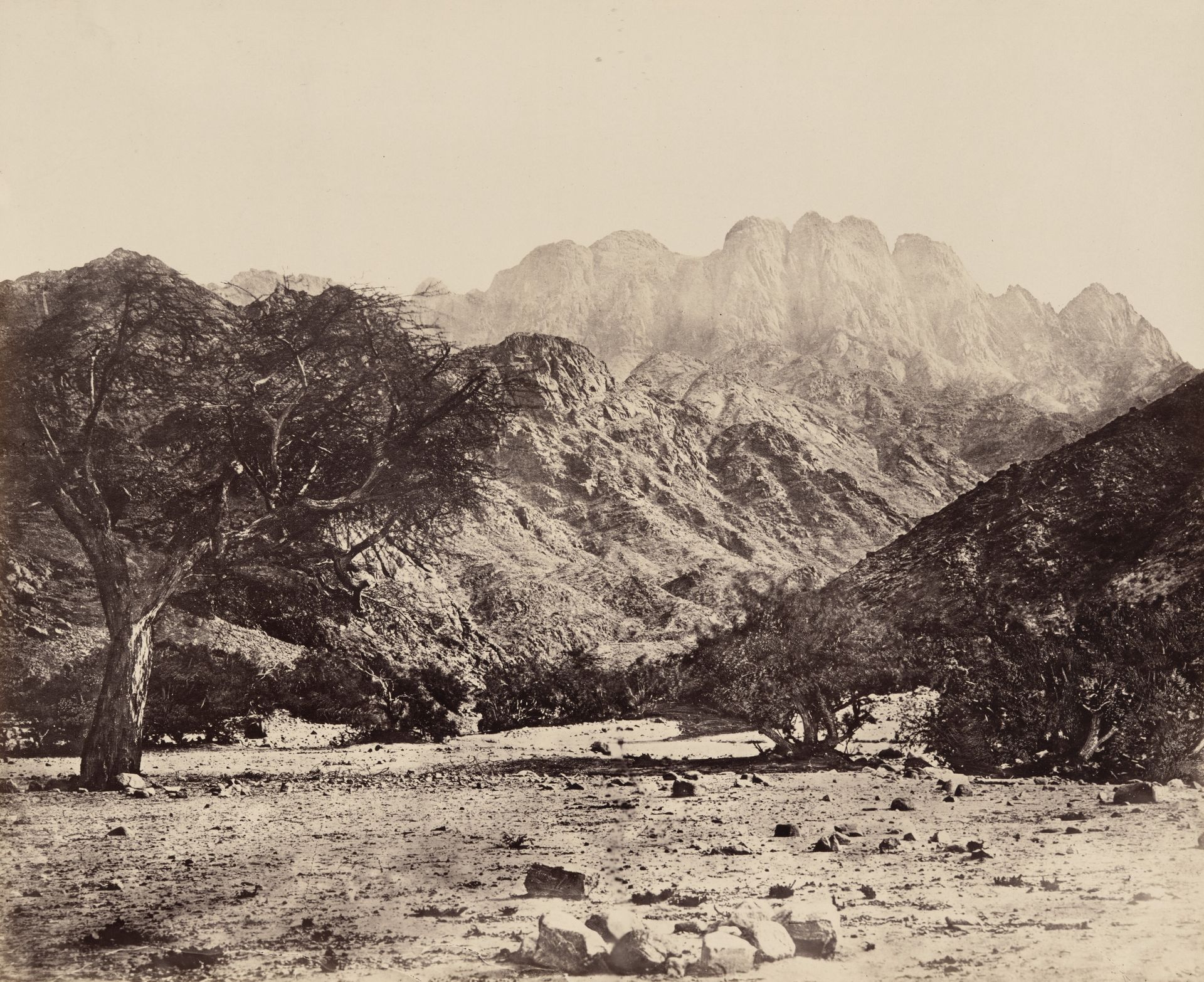 Mount Serbal, from the Wádee Feyrán, Egypt by Francis Frith