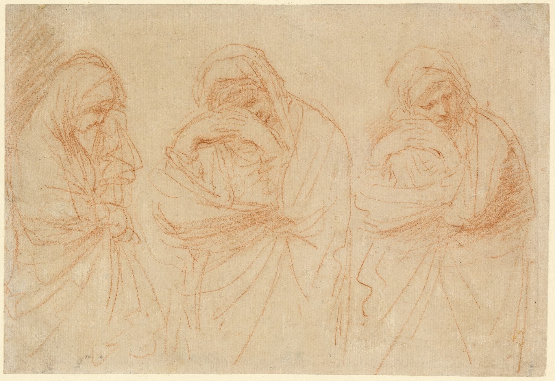 Madonna Mourning: Studies for the Entombment of Christ by Guercino