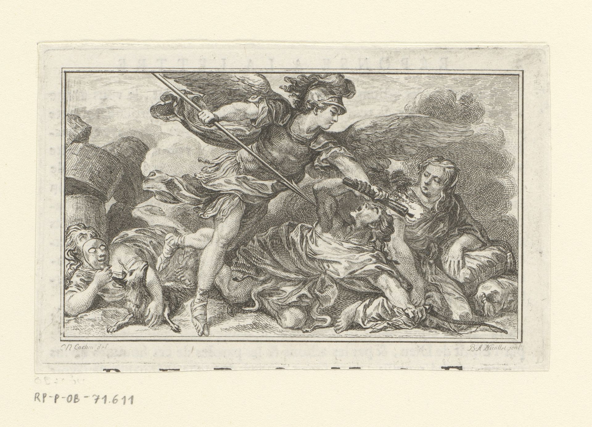 Mars bedwingt een vrouw met toorts by Bénédict Alphonse Nicolet