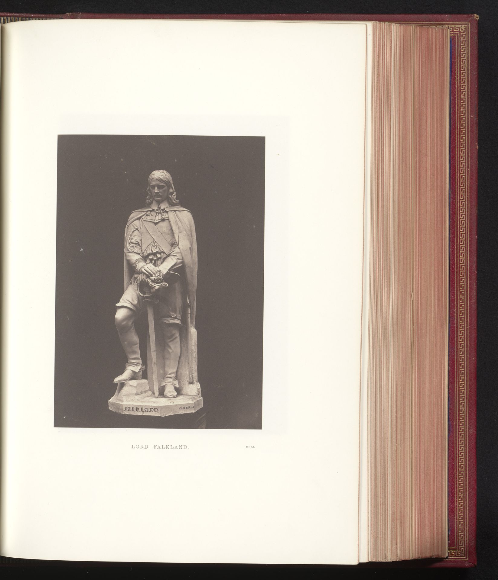 Standbeeld door John Bell, voorstellend Lord Falkland, tentoongesteld op de Great Exhibition of the Works of Industry of All Nations van 1851 in Londen by C.M. Ferrier & F. von Martens