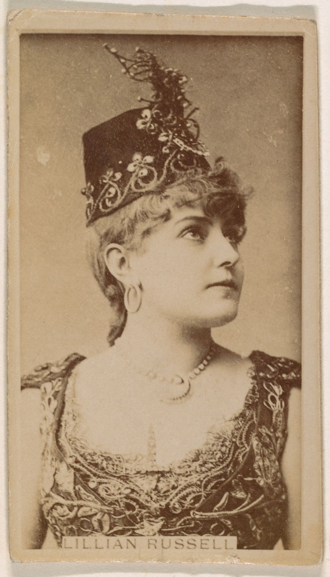 Lillian Russell, from the Actresses series (N245) issued by Kinney Brothers to promote Sweet Caporal Cigarettes by Kinney Brothers Tobacco Company