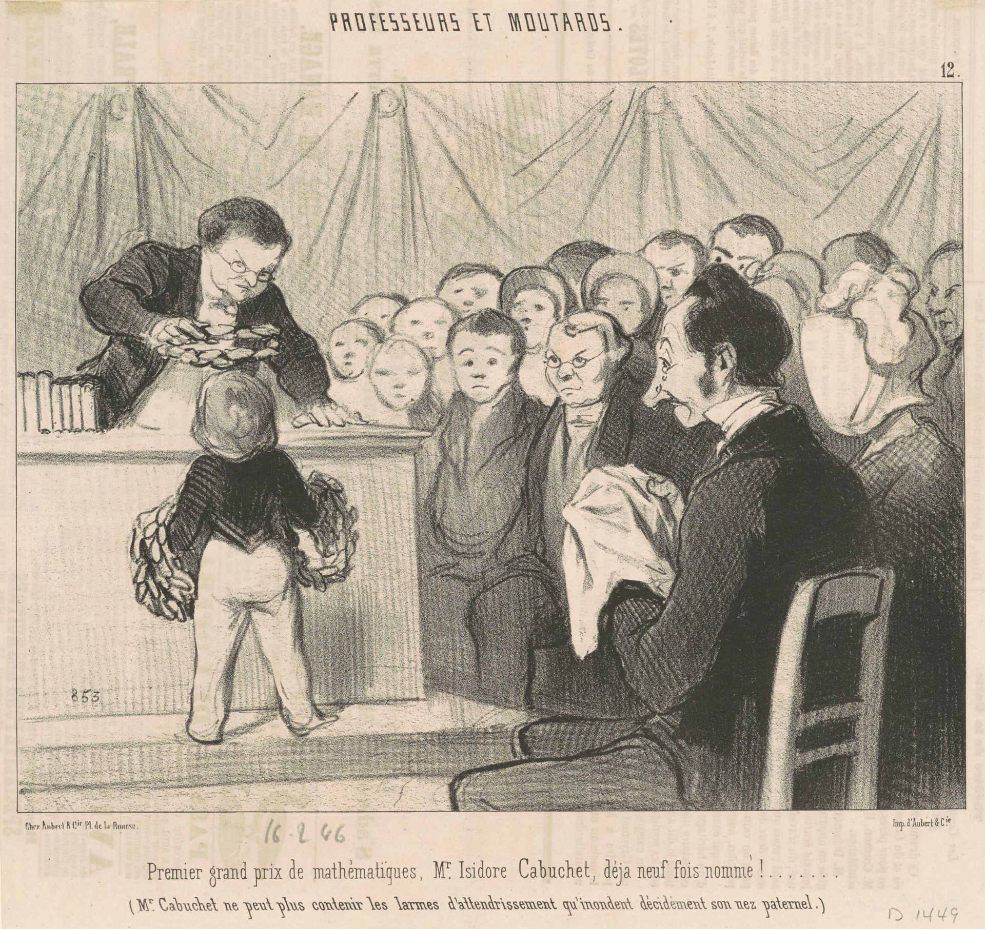 Premier grand prix de mathématiques,  M. Cabuchet by Honoré Daumier
