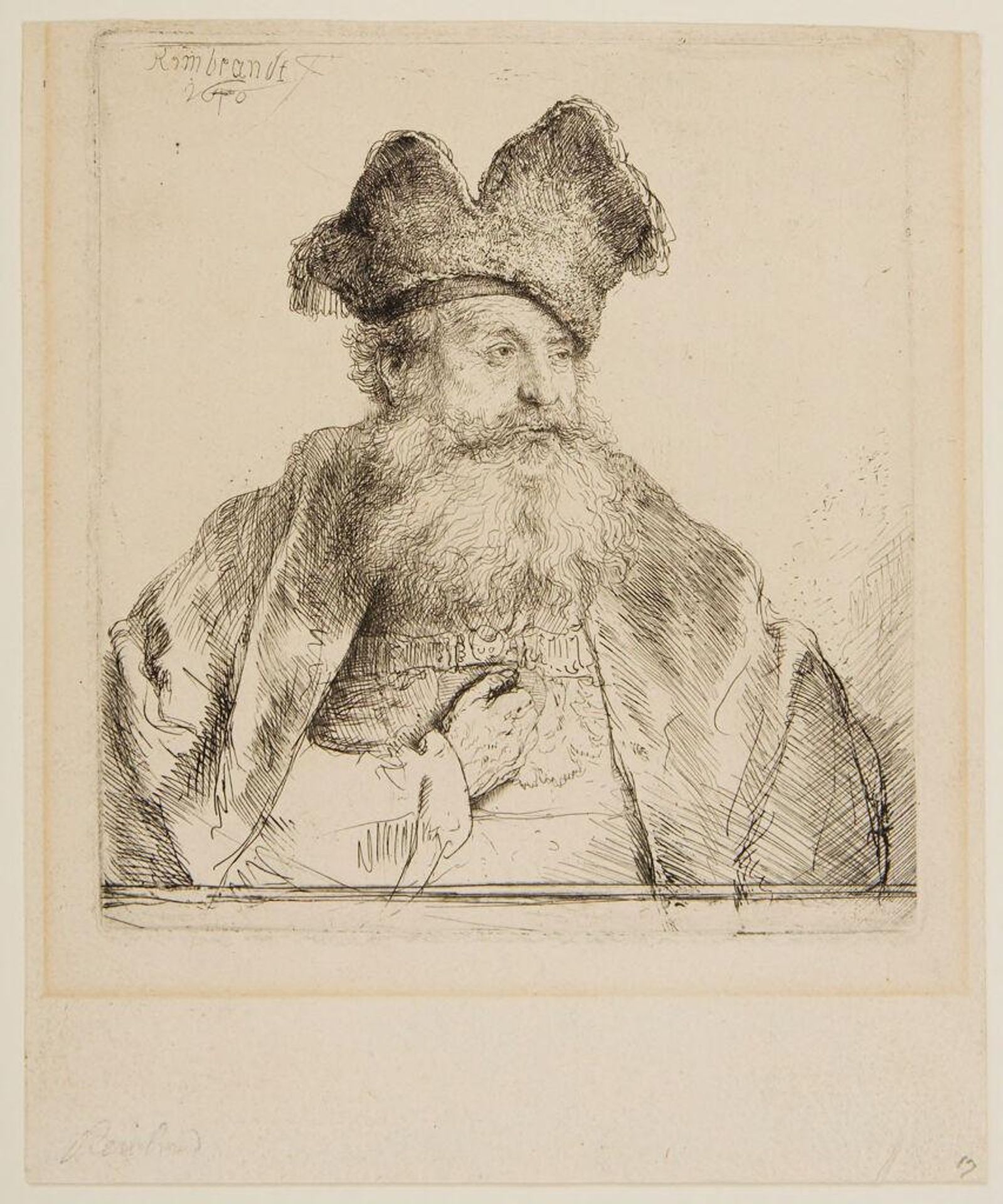 Old Man with a Divided Fur Cap by Rembrandt van Rijn