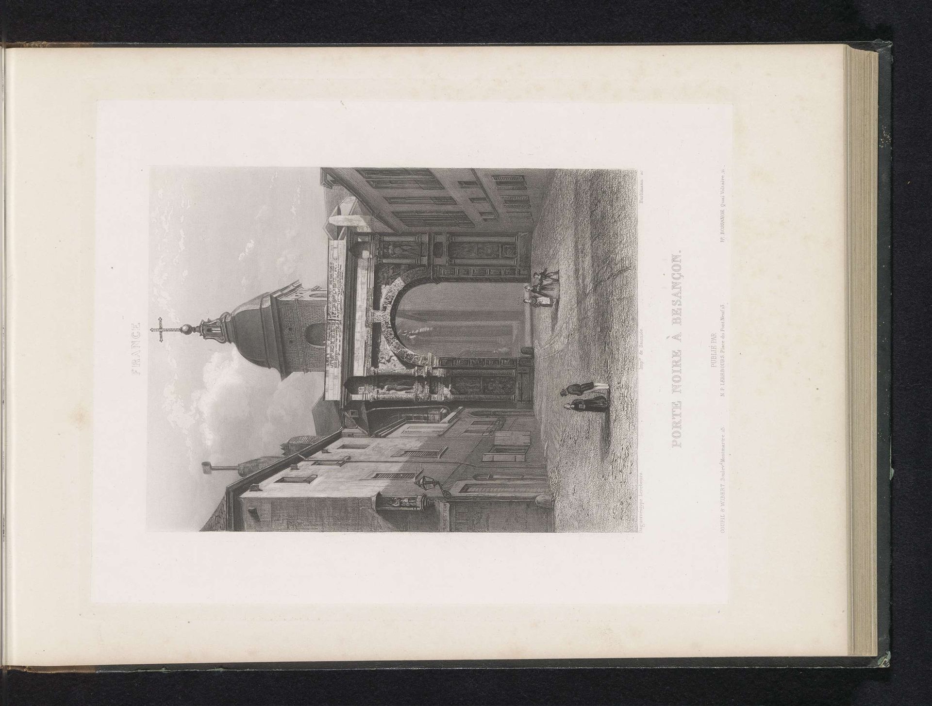 Gezicht op de Porte Noire te Besançon by Johann Hürlimann