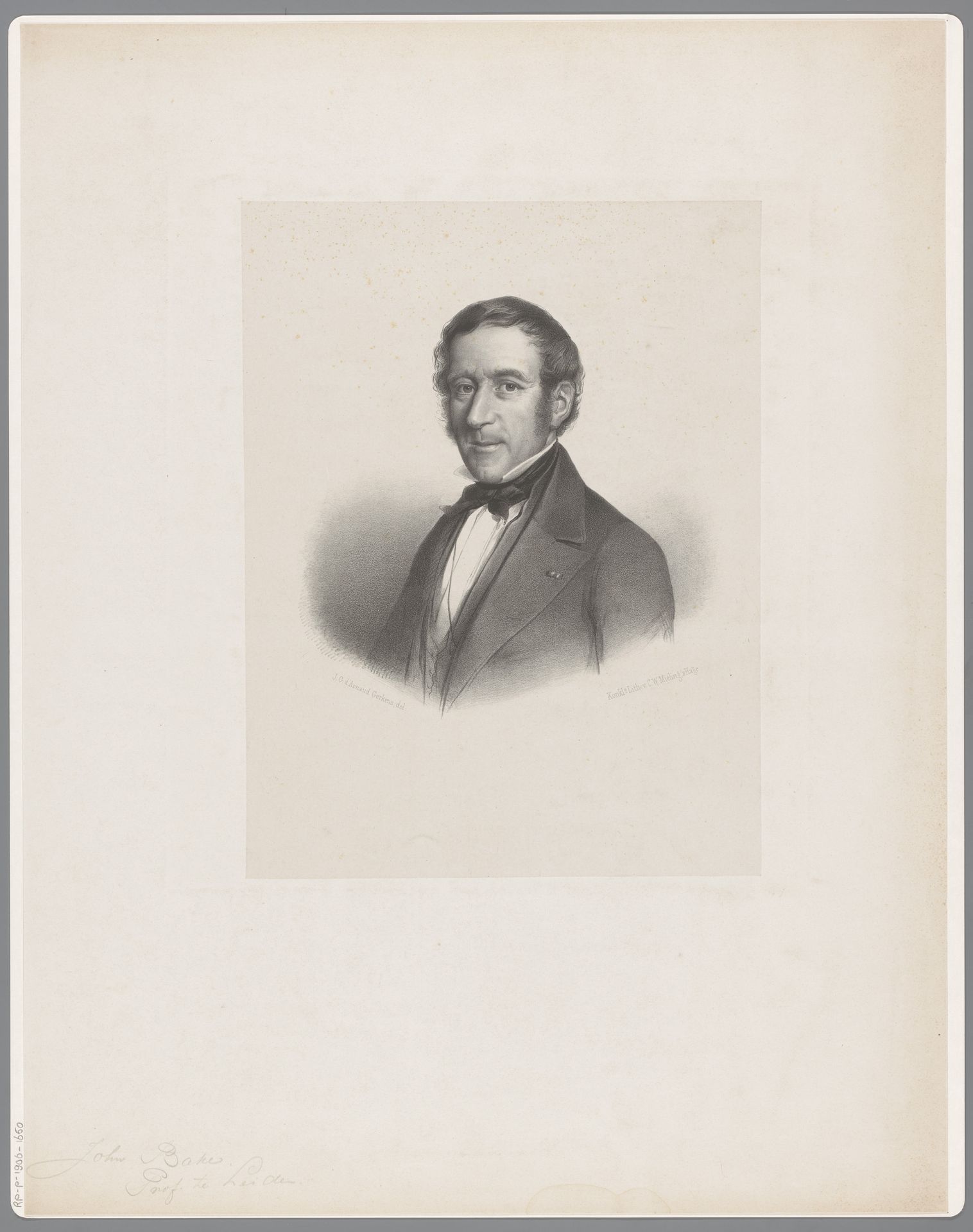 Portret van John Bake by Johannes Christiaan d' Arnaud Gerkens