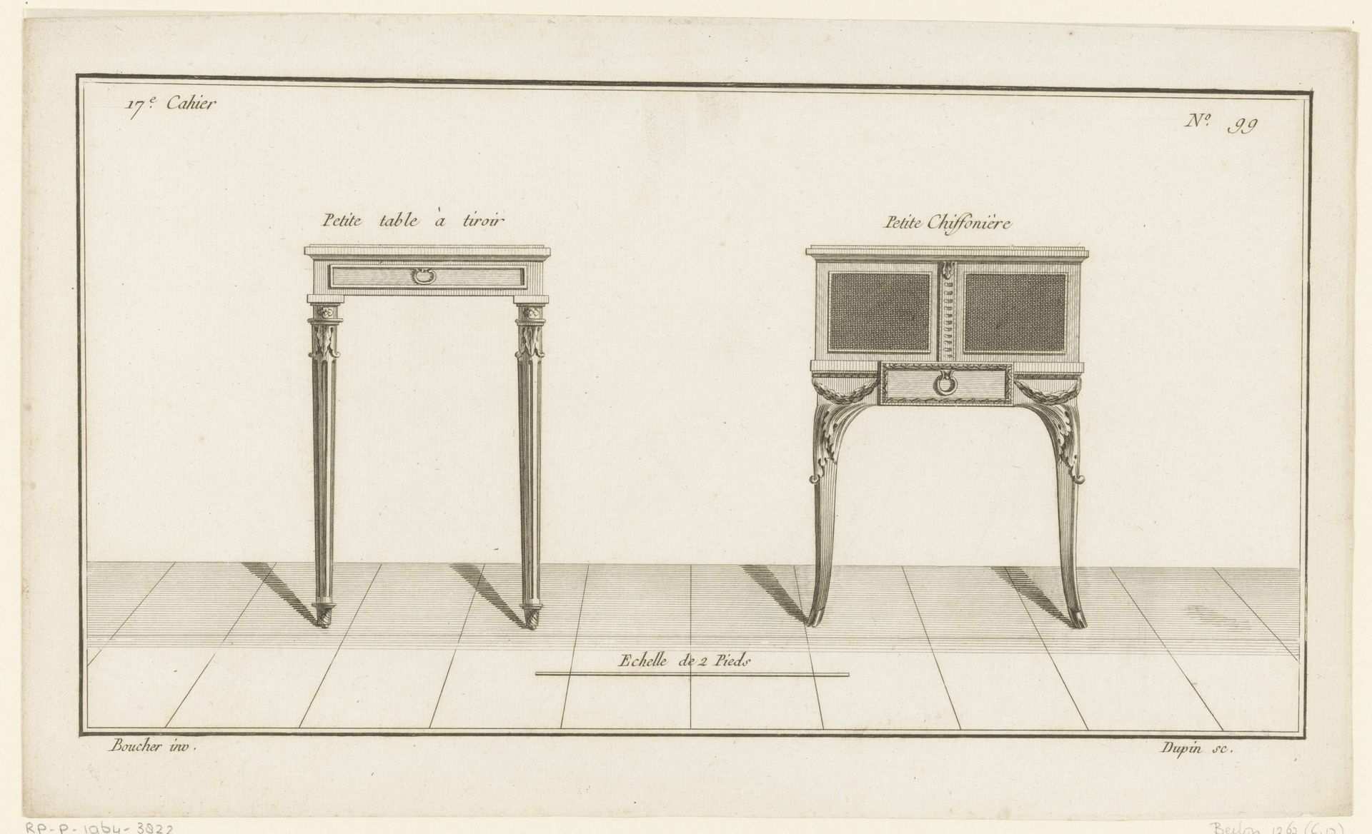 Tafel en chiffoniere by Nicolas Dupin