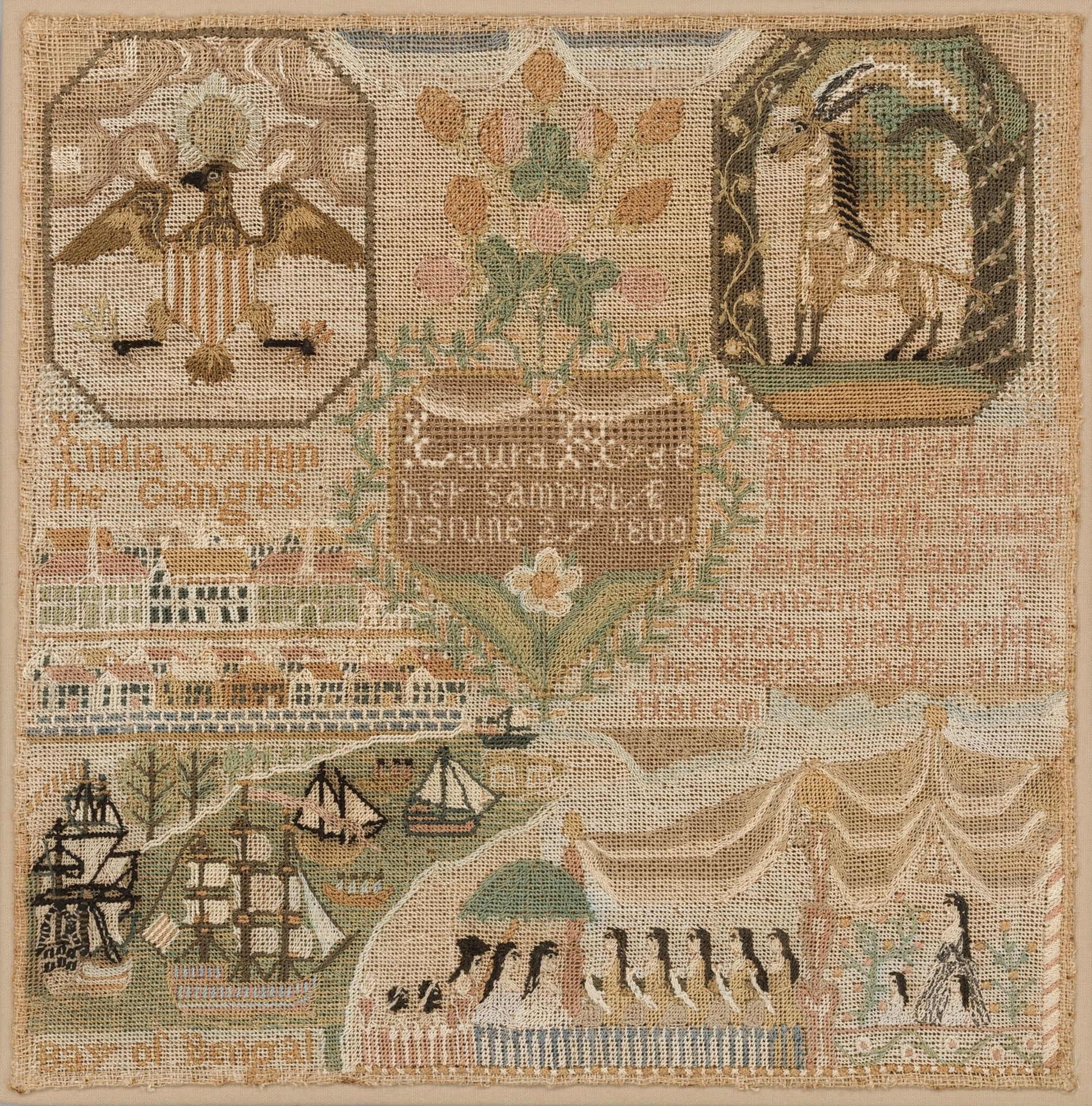 Embroidered Sampler by Laura Hyde