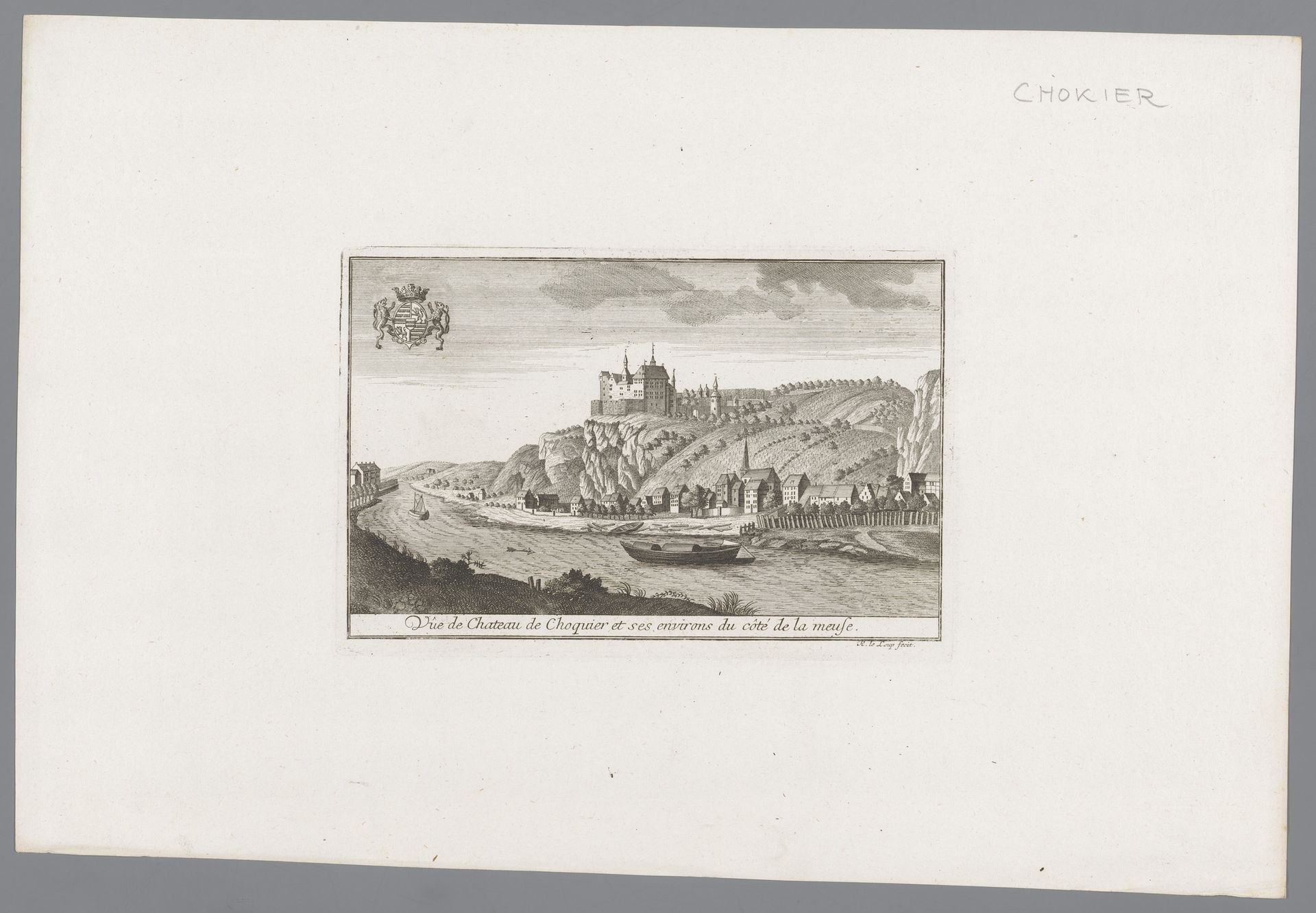 Gezicht op het kasteel van Chokier by Anonymous