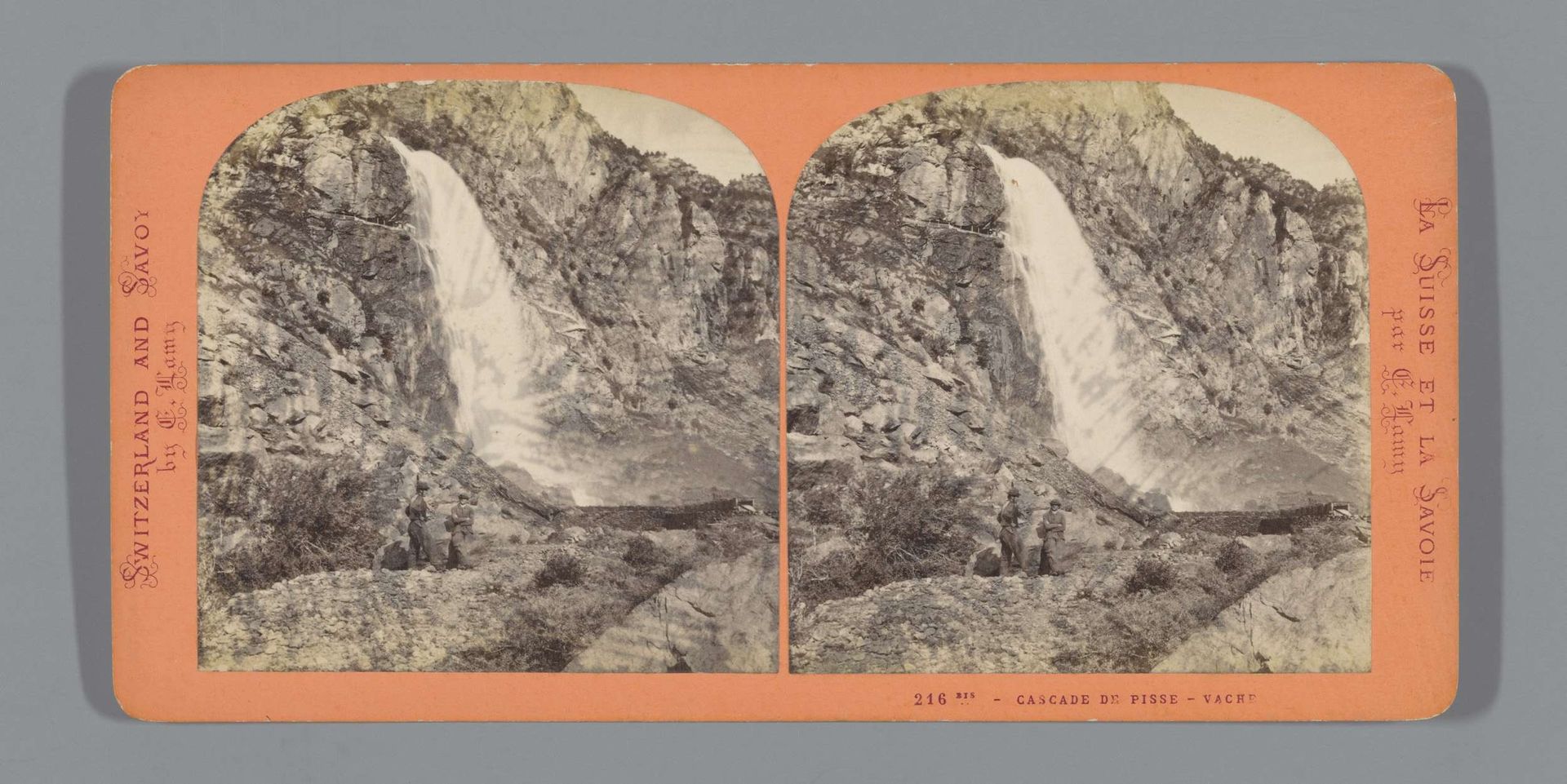 Pissevache-waterval by Ernest Eléonor Pierre Lamy