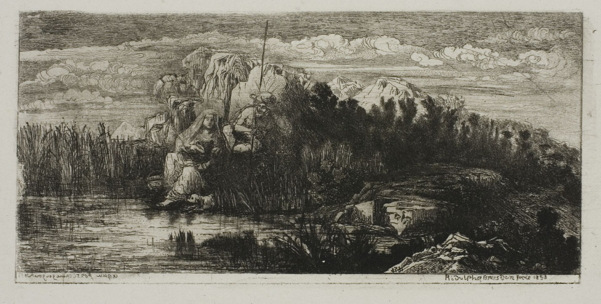 The Holy Family with Pole by Rodolphe Bresdin