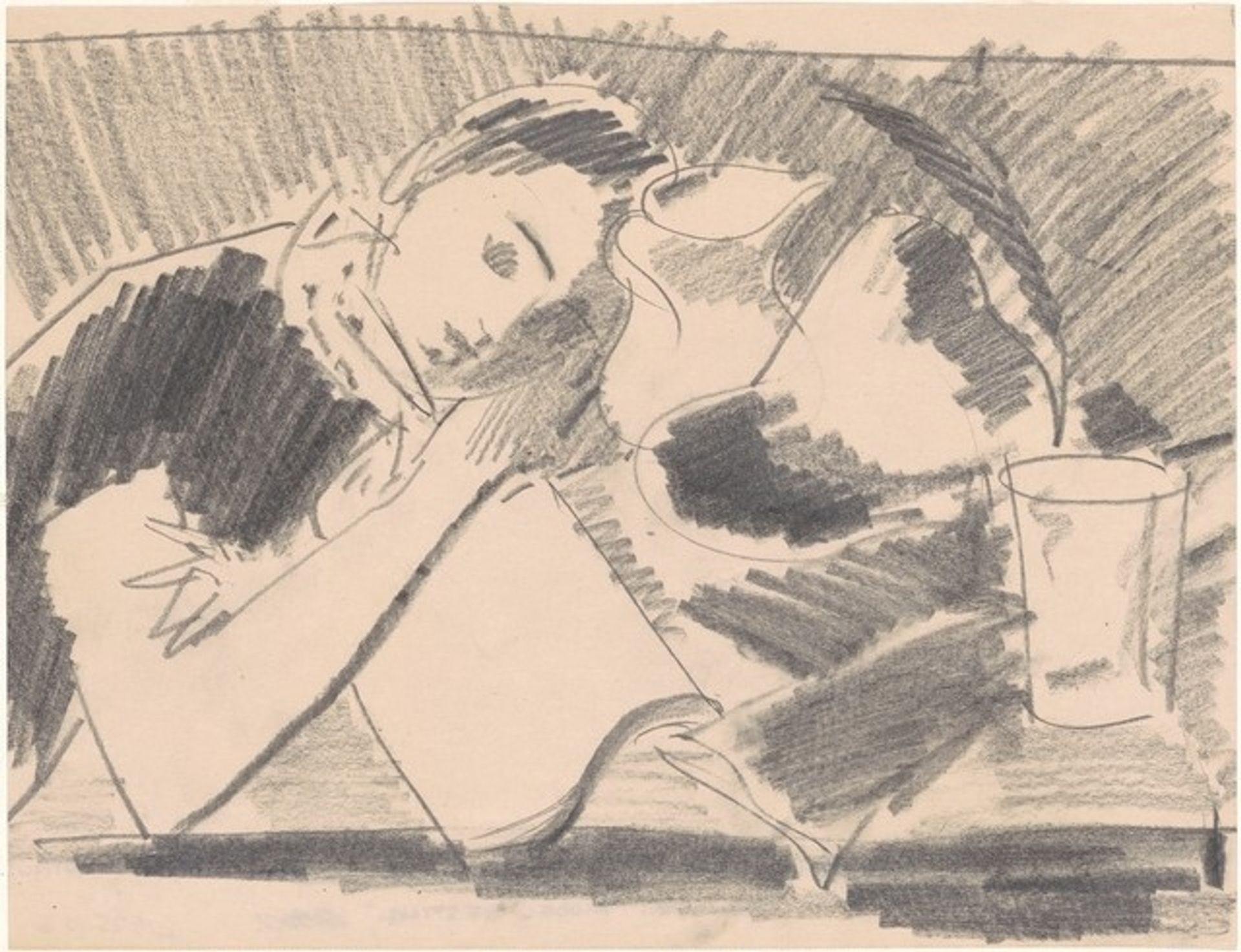 Study for "Model Resting" by Albert Serwazi