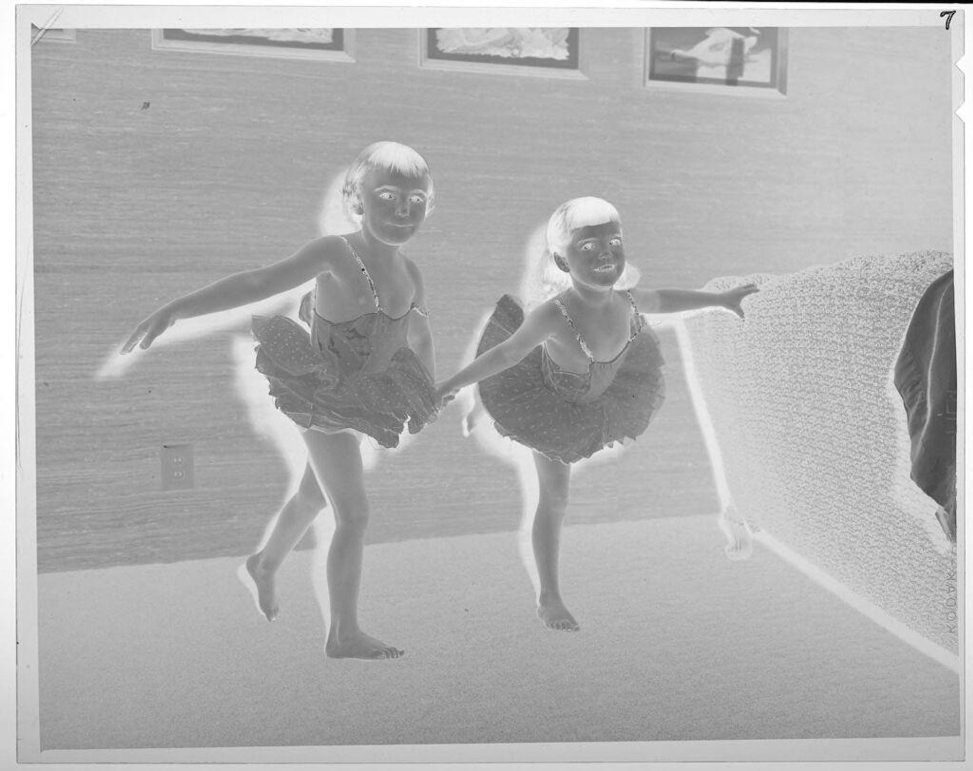 Untitled (two girls dancing, dressed in ballet clothes) by Lucian and Mary Brown