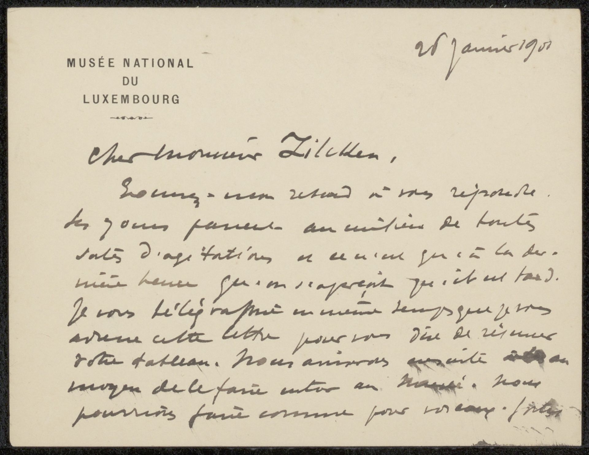 Brief aan Philip Zilcken by Léonce Bénédite