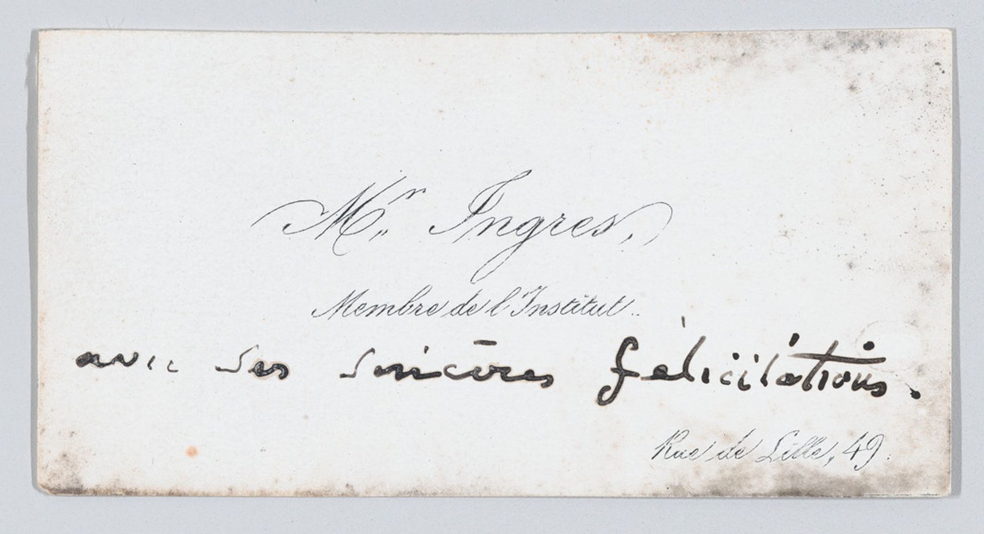 J.A.D. Ingres, calling card by Anonymous