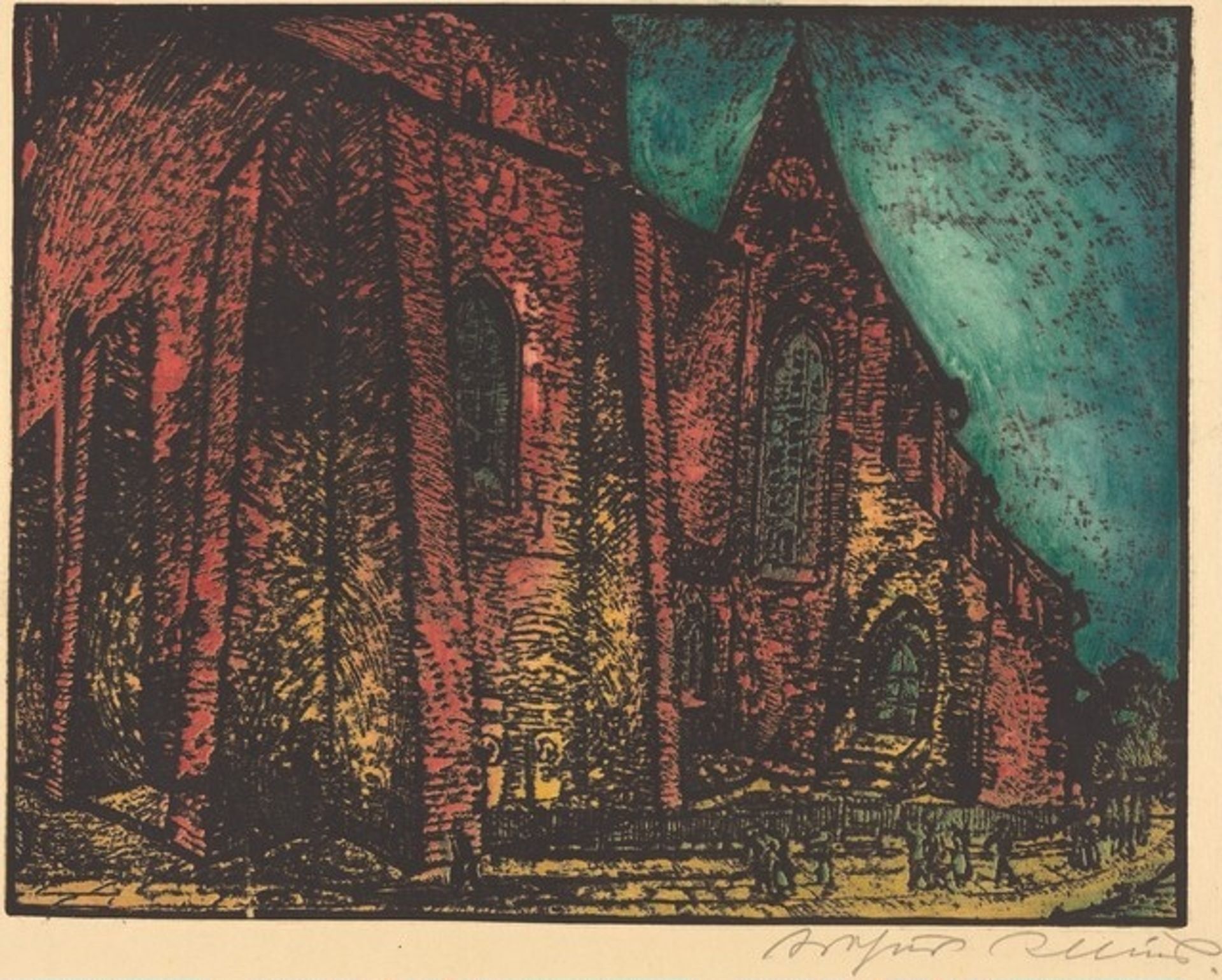 Nächtliche Kirche (Church by Night) by Karl Wilhelm Arthur Illies
