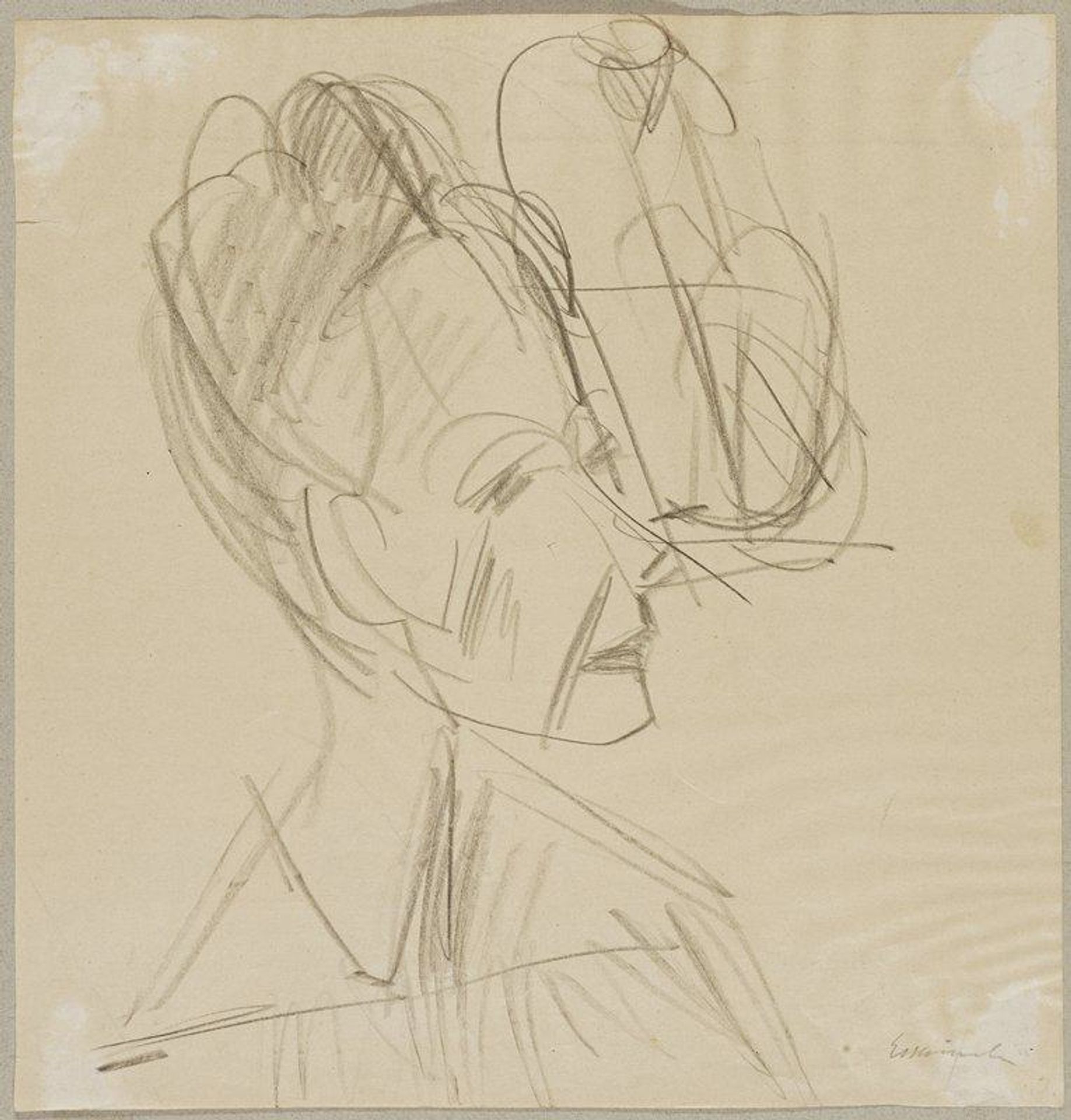 Head Study by Ernst Ludwig Kirchner
