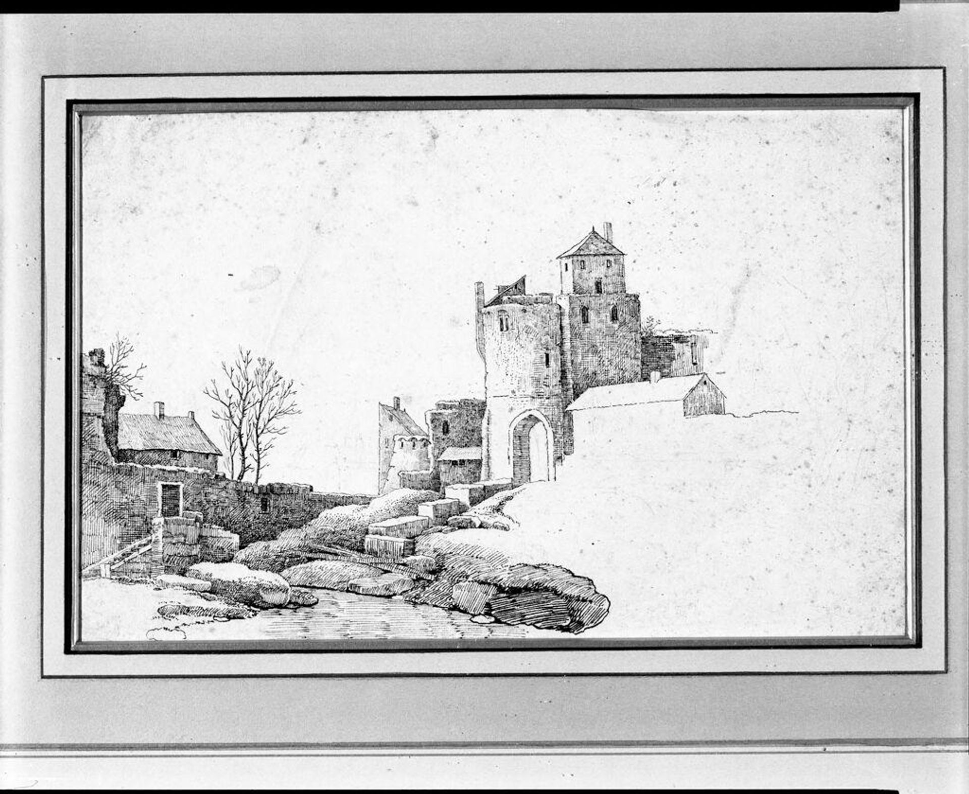 View of a City Wall by Ferdinand Johann Heinrich von Olivier
