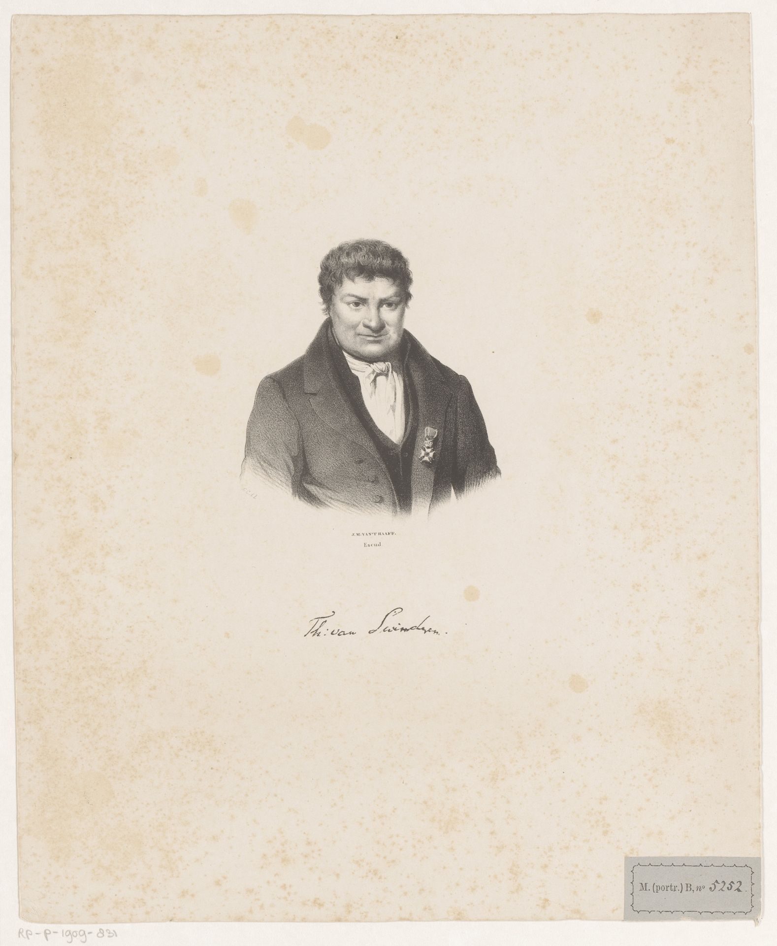 Portret van Theodorus van Swinderen by Carel Christiaan Antony Last