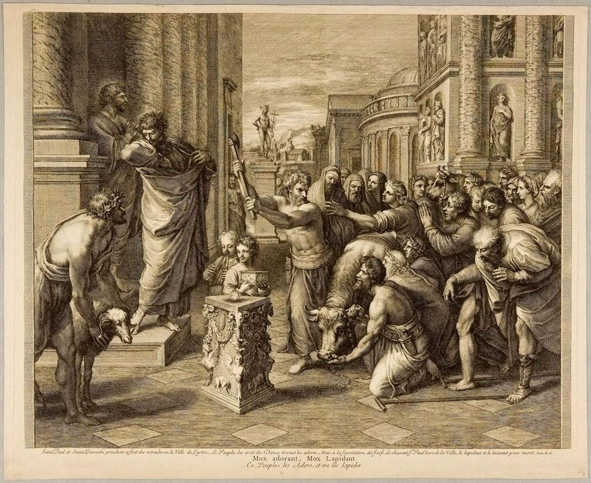 Paul and Barnabus at Lystra by GÃ©rard Audran