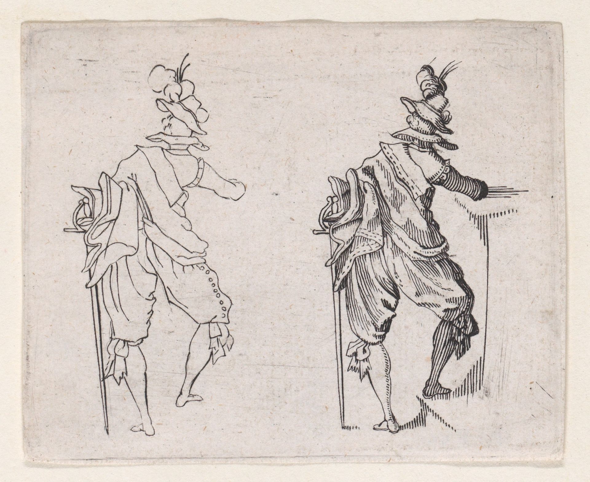 Copy of L'Homme Vu de Dos, Avec un Grand Épée (Man Viewed from Behind, With a Large Sword), from "Les Caprices" Series A, The Florence Set by Anonymous