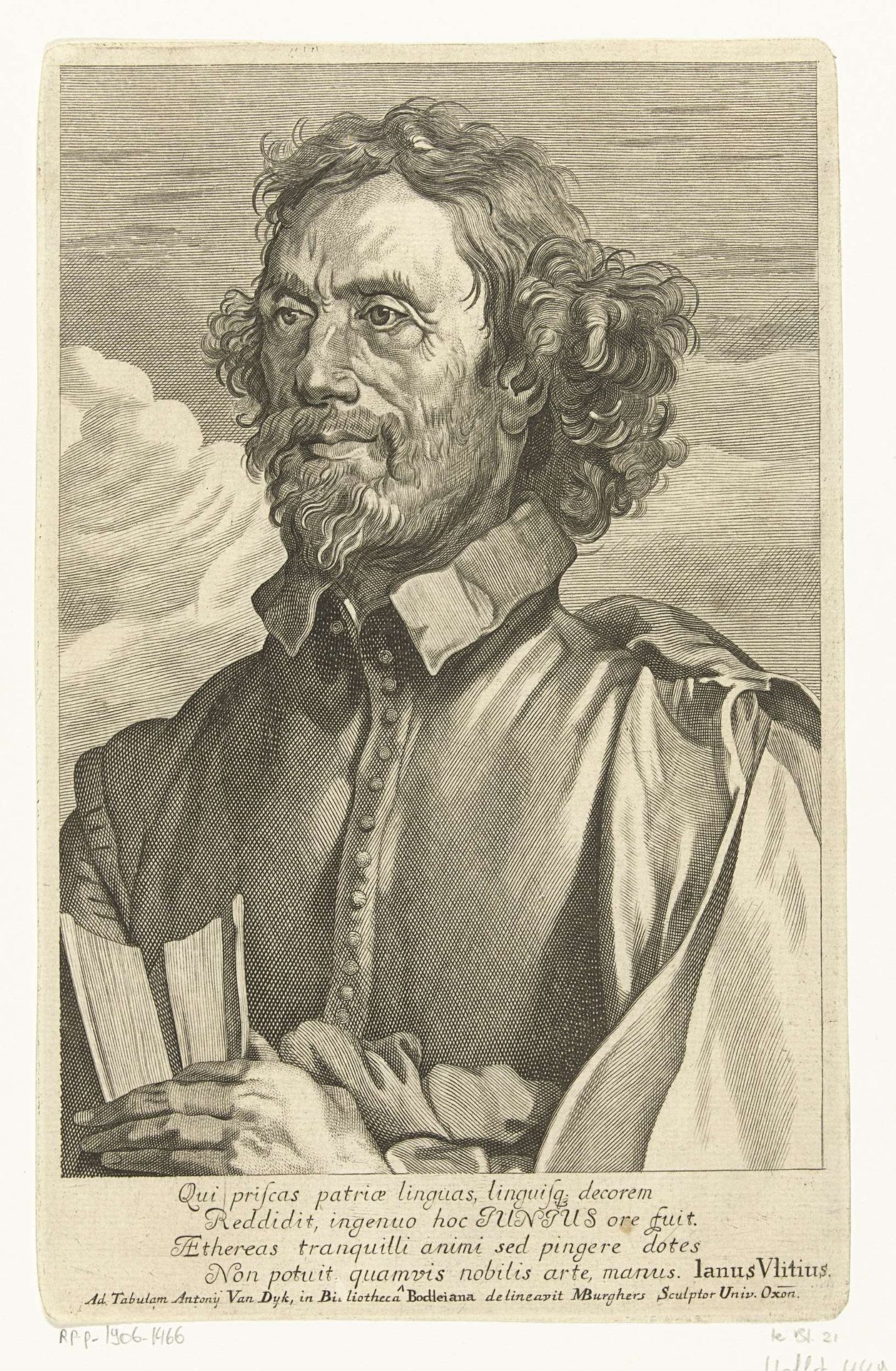 Portret van François Junius by Michael Burghers