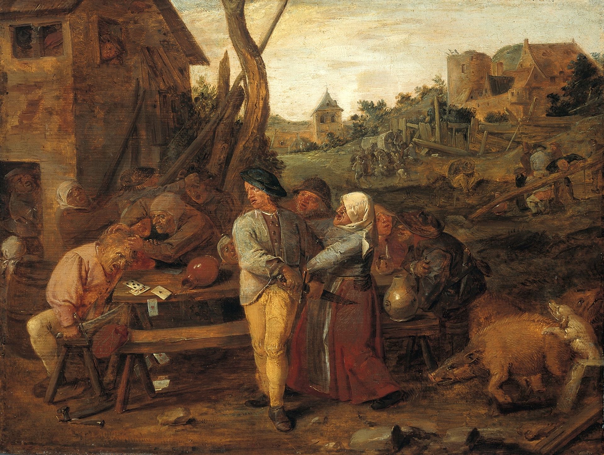 Farmers Fight Party by Adriaen Brouwer