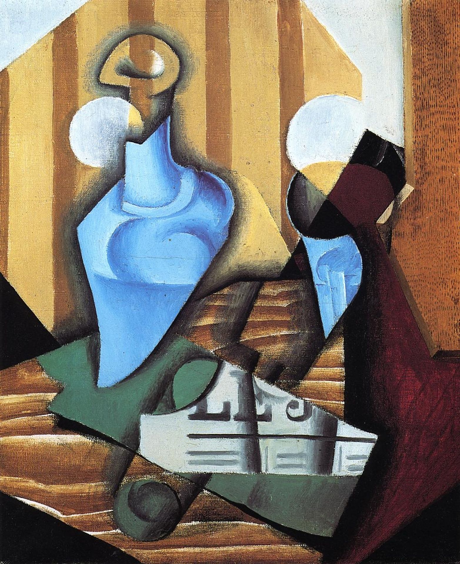 Still Life with Bottle and Glass by Juan Gris