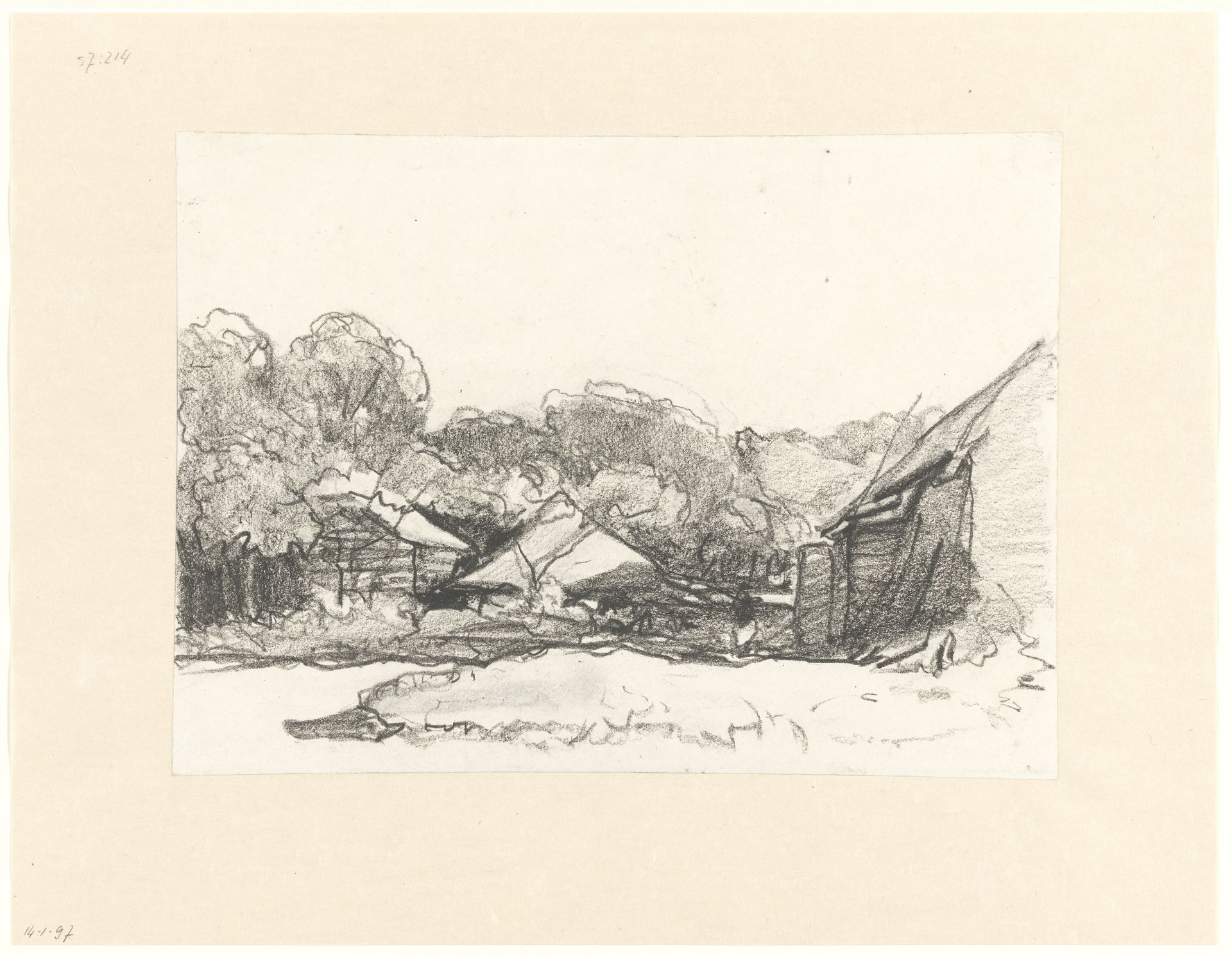 Boerderij bij de Waalsdorperweg by Johannes Bosboom