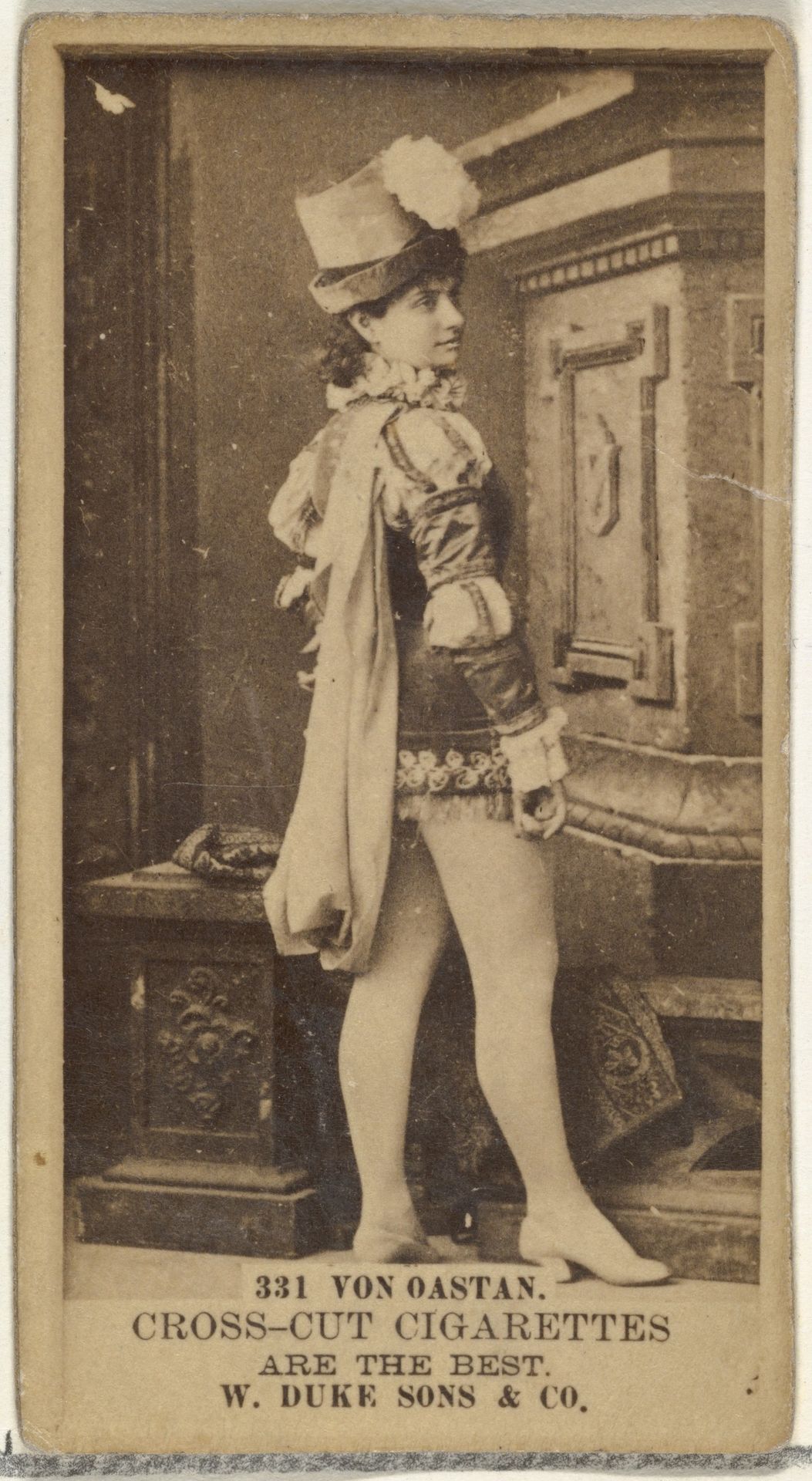 Card Number 331, Von Oastan, from the Actors and Actresses series (N145-3) issued by Duke Sons & Co. to promote Cross Cut Cigarettes by W. Duke, Sons & Co.