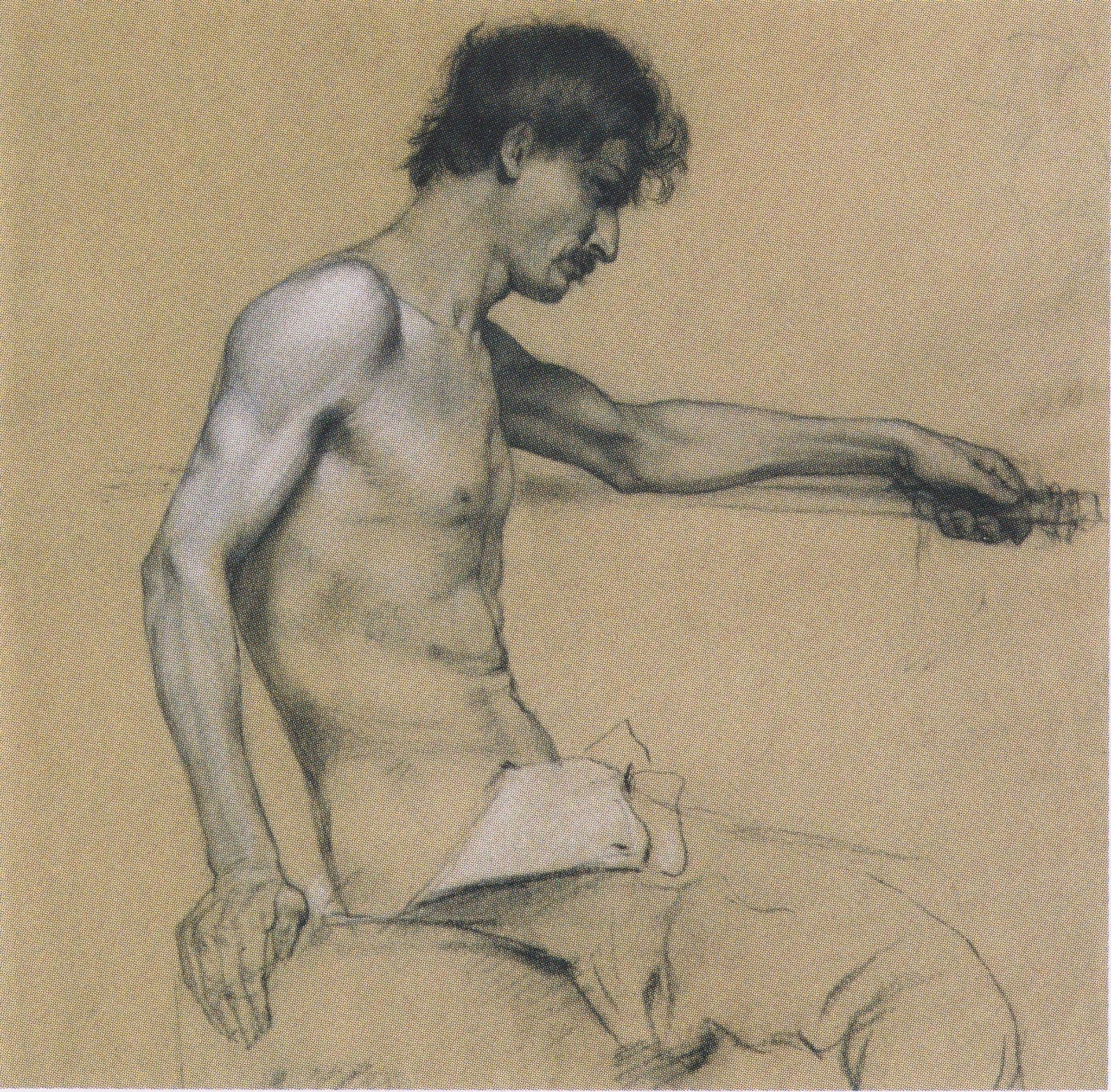 Male Nude Study by Koloman Moser
