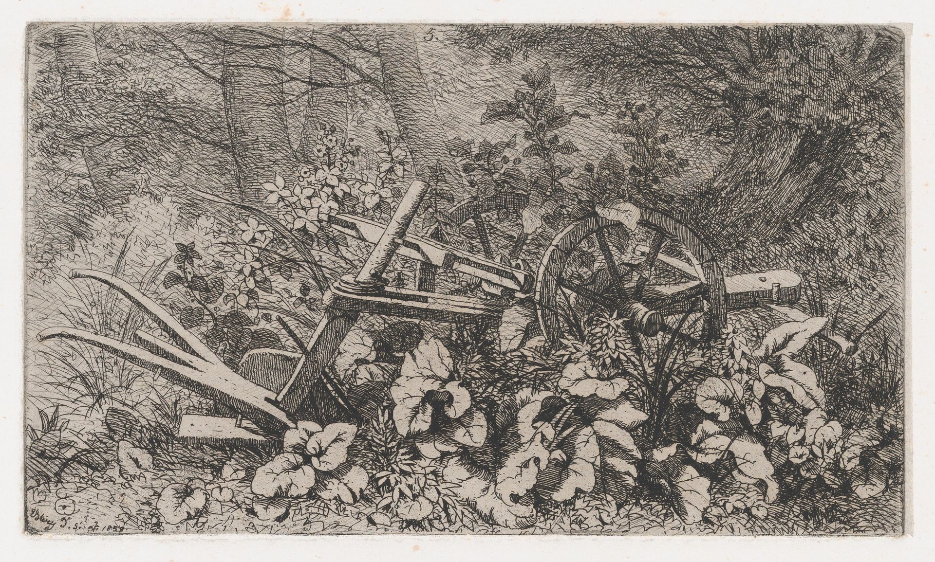 The Plow with Burdock Plants by Eugène Stanislas Alexandre Bléry