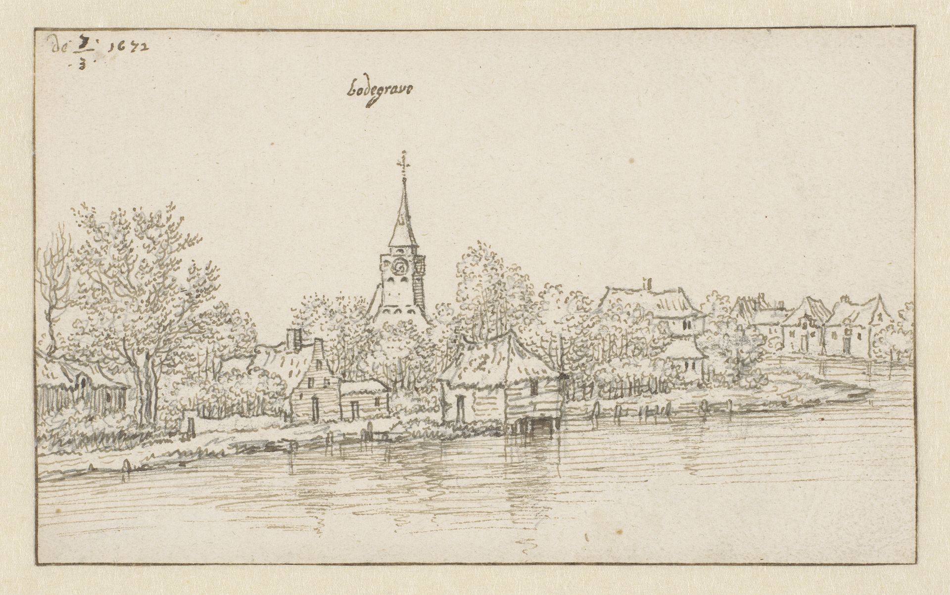 View of the Riverbank at Bodegraven, Zuid-Holland by Barend Klotz