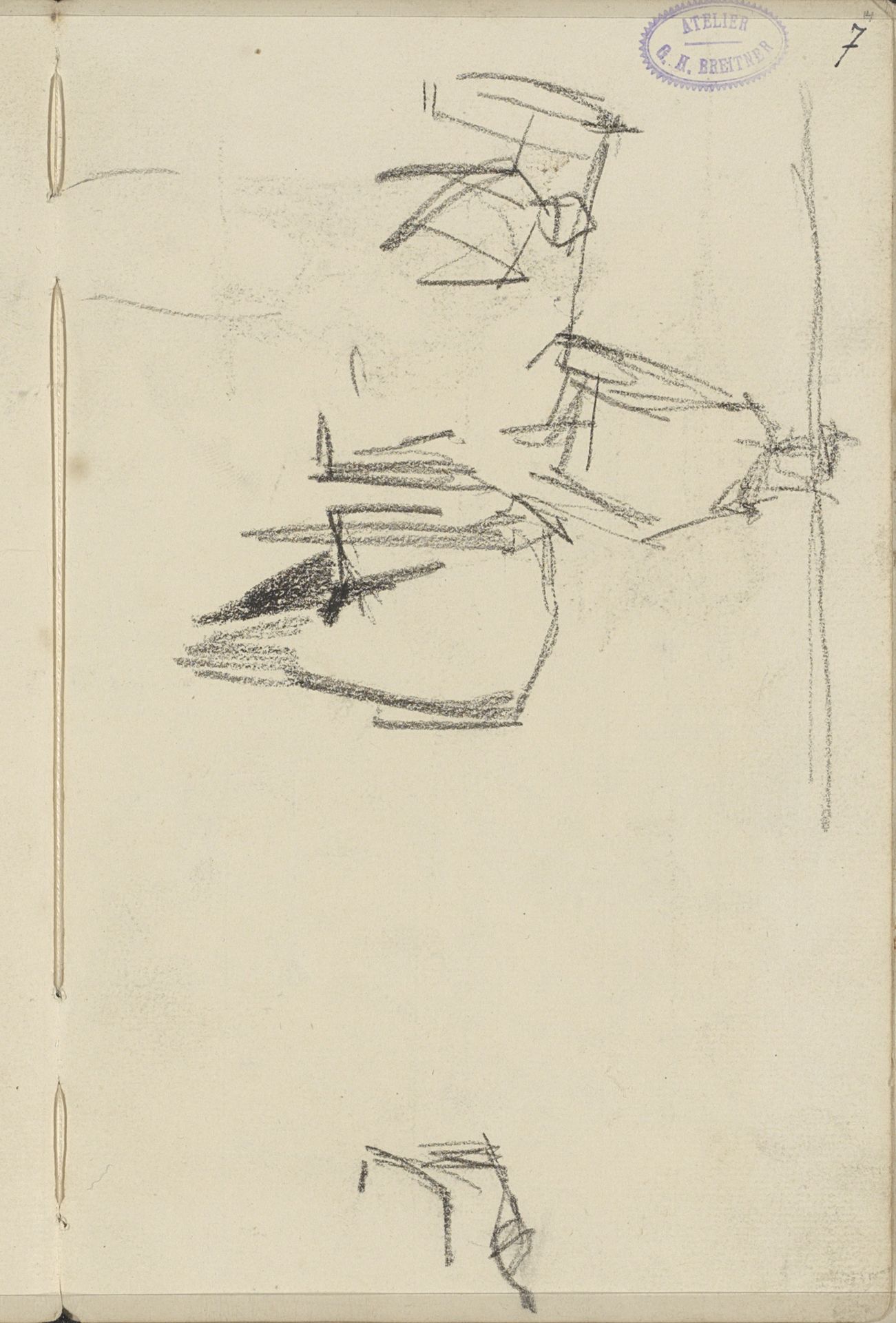 Landschap met twee figuren en een paard by George Hendrik Breitner