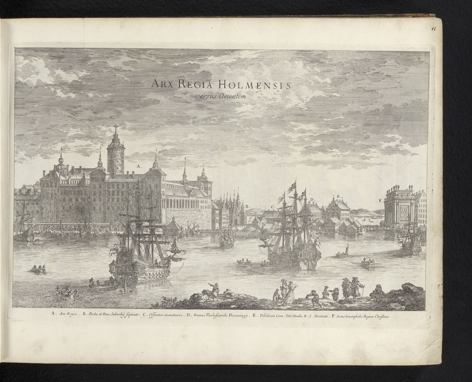 Gezicht op kasteel Tre Kronor in Stockholm by Adam Perelle