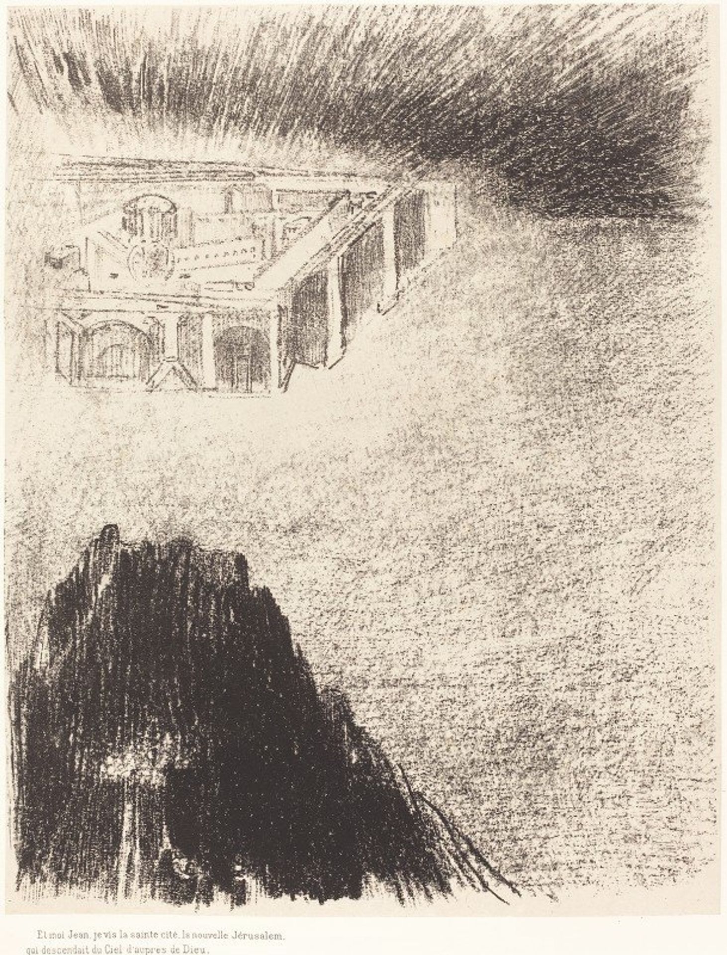 Et moi, Jean, Je vis la sainte cite, la nouvelle Jerusalem, qui descendait du ciel, d’aupres de dieu by Odilon Redon
