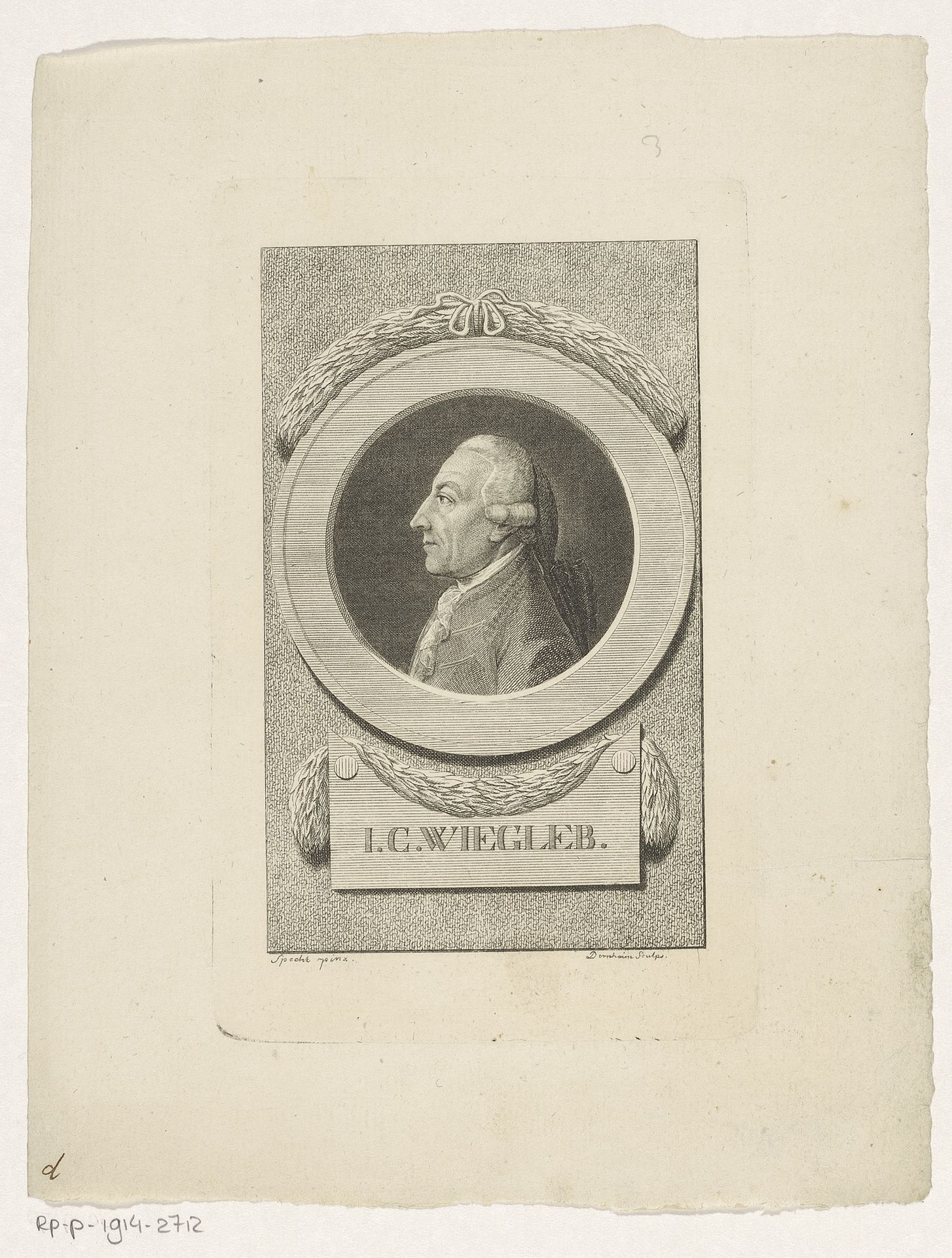 Portret van Johann Christian Wiegleb by Johann Carl Dornheim