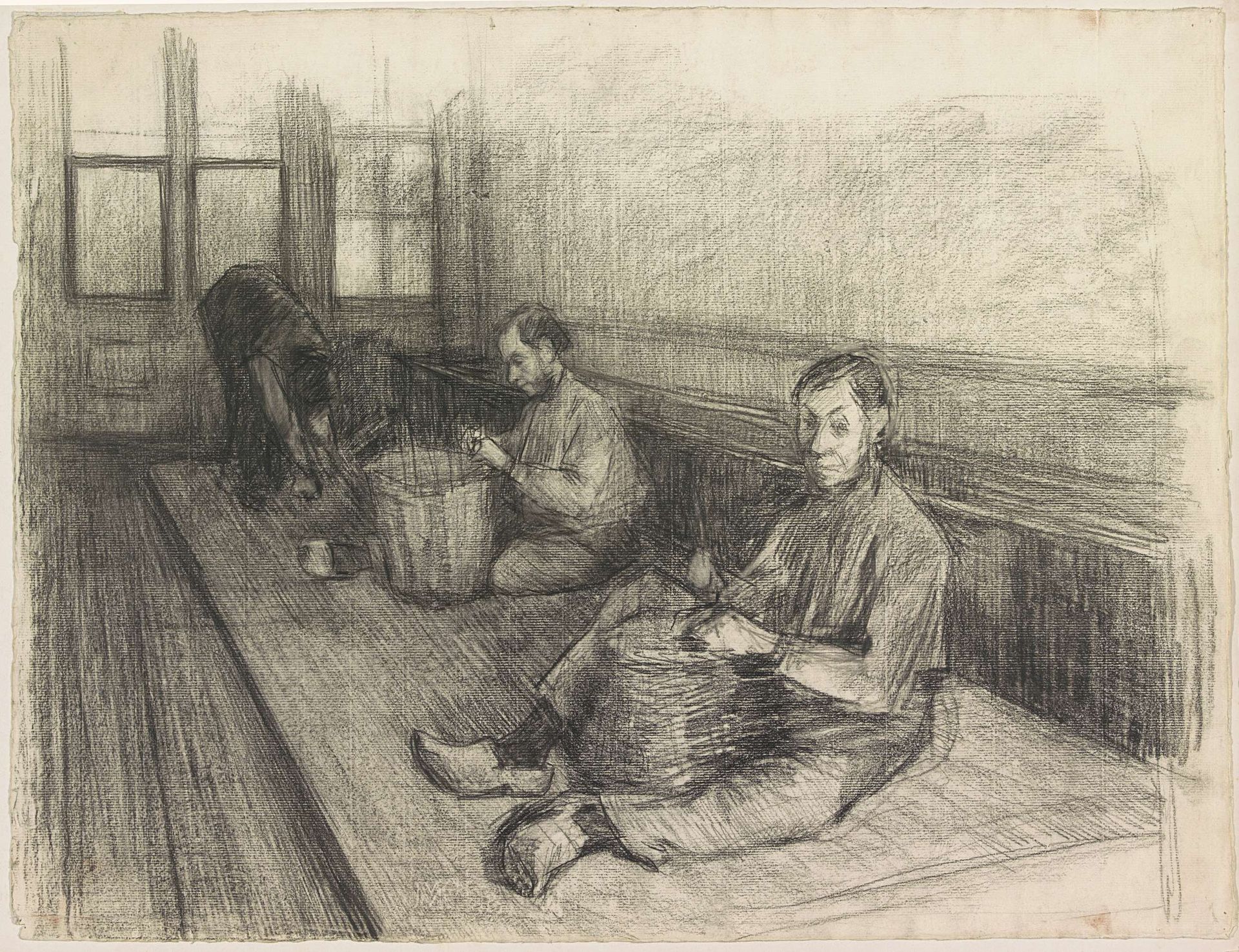 Blinde mandenmakers by Anthon Gerhard Alexander van Rappard