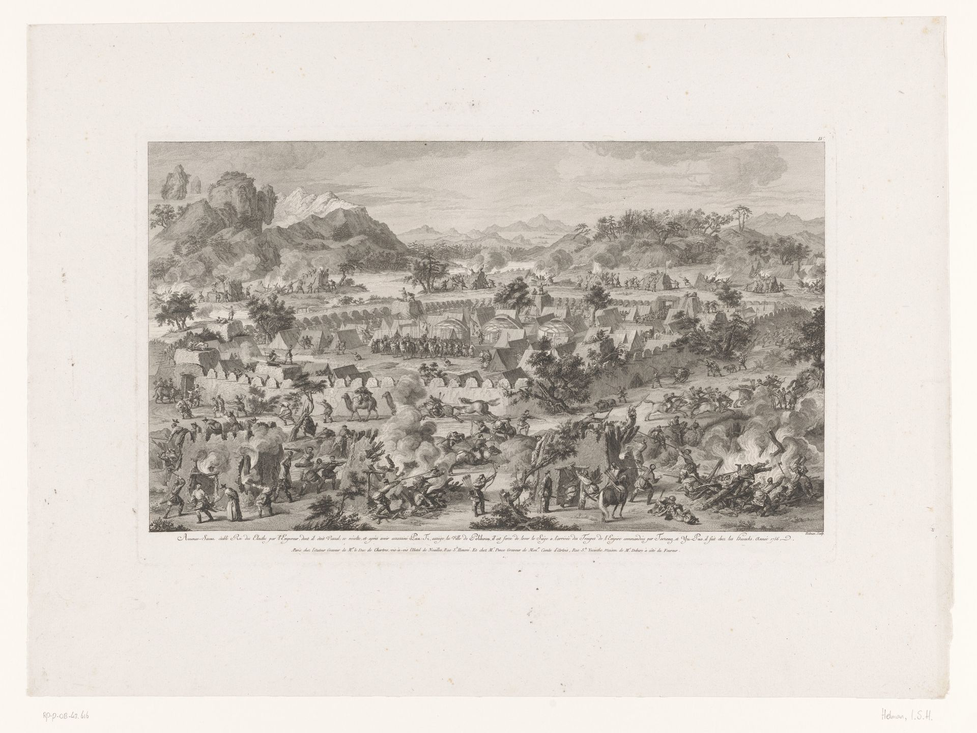 Bestorming van het legerkamp te Garden-Ola met Amour-sana by Isidore-Stanislas Helman