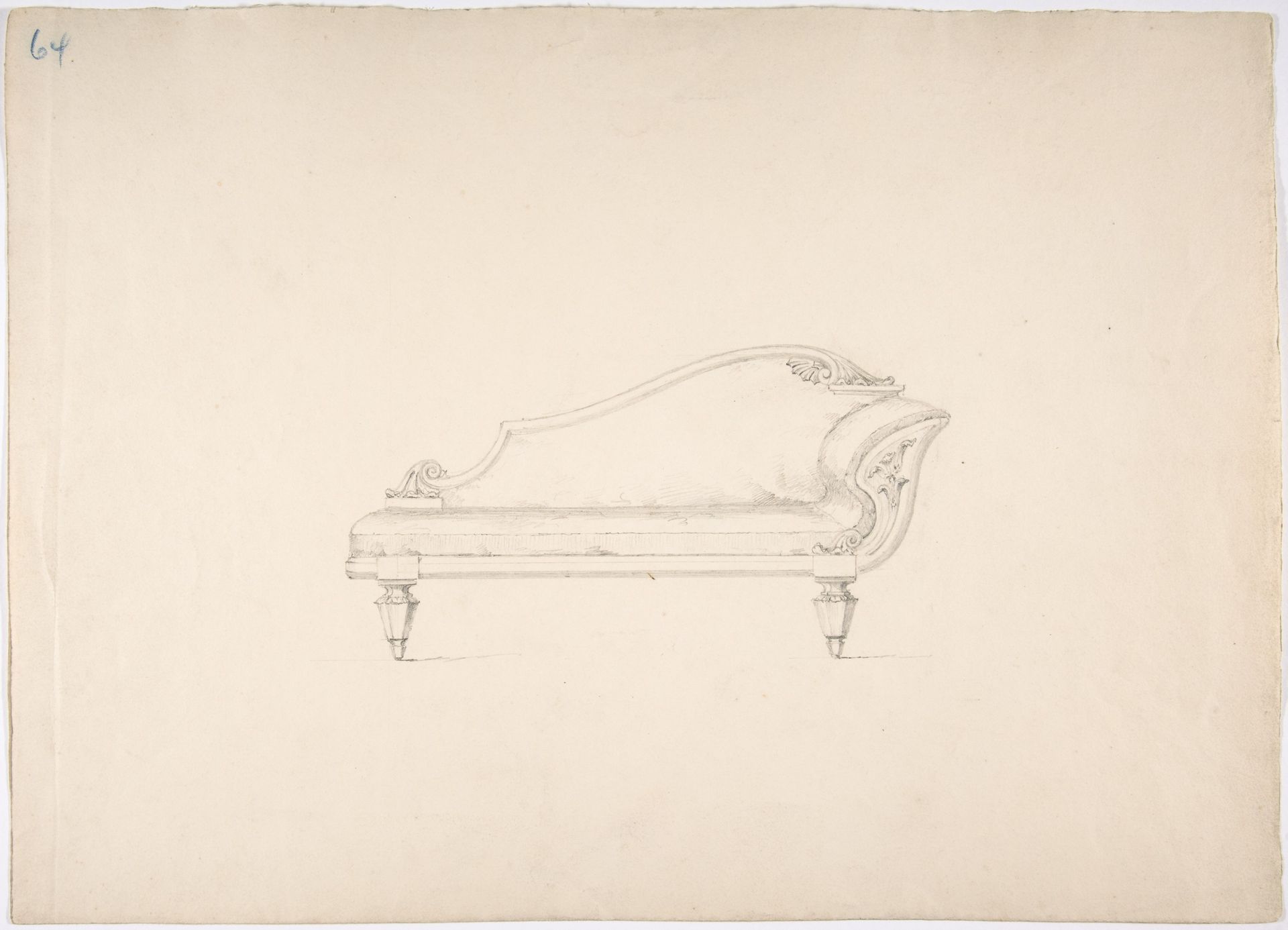 Design for a Sofa with One Wing-like Arm by Anonymous