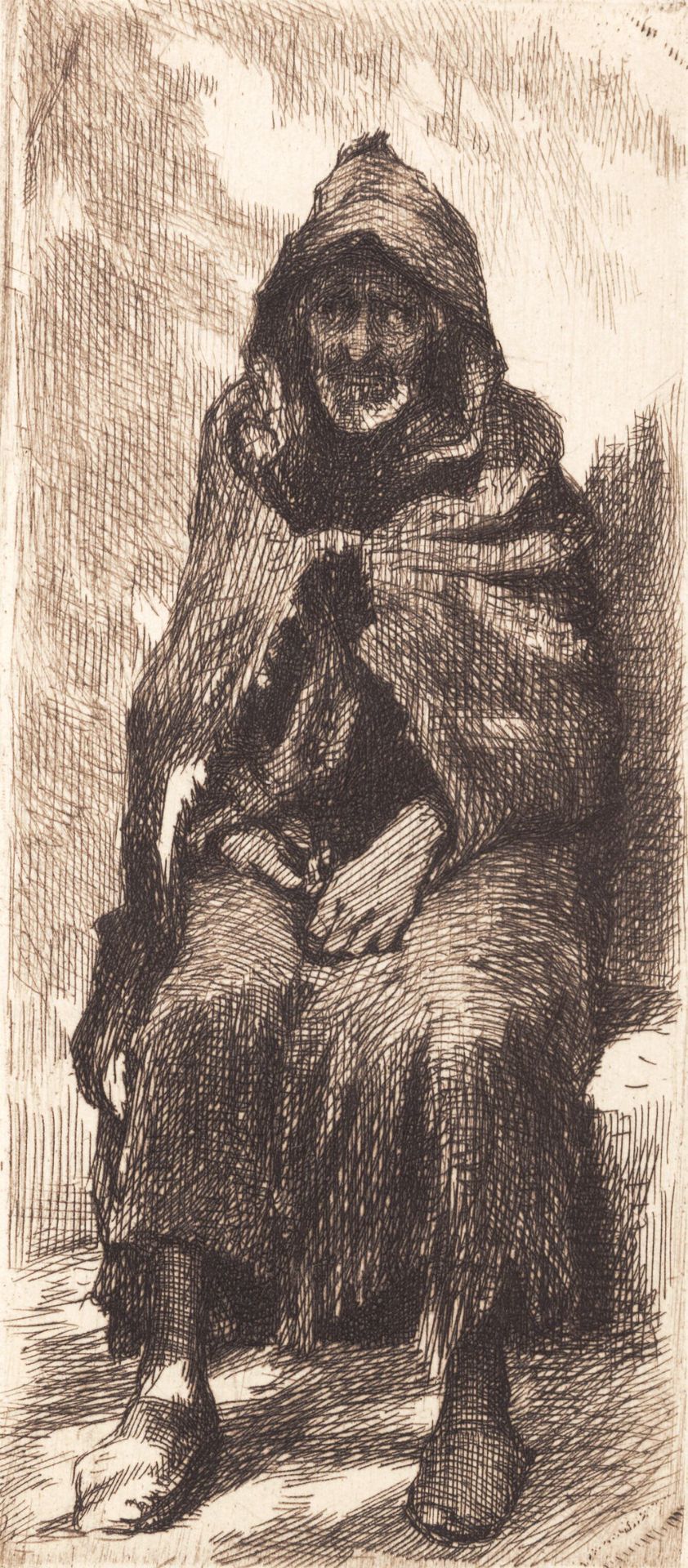 Siddende tiggermunk by Frans Schwartz