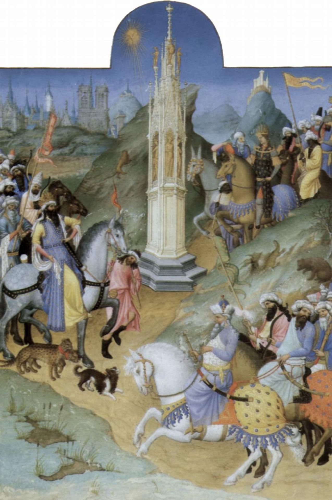 Scene of Meeting the Magi by Limbourg brothers