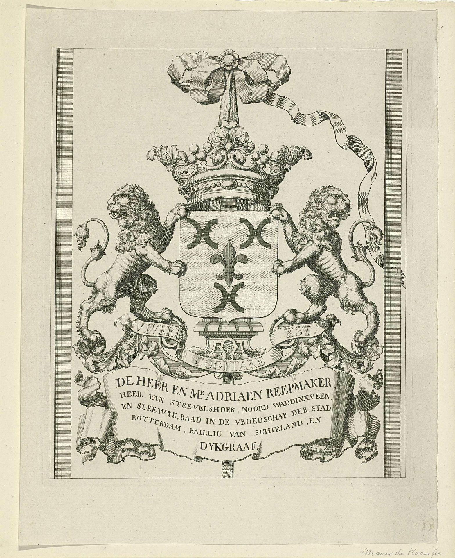 Wapen van Adriaan Reepmaker by Maria de Haan