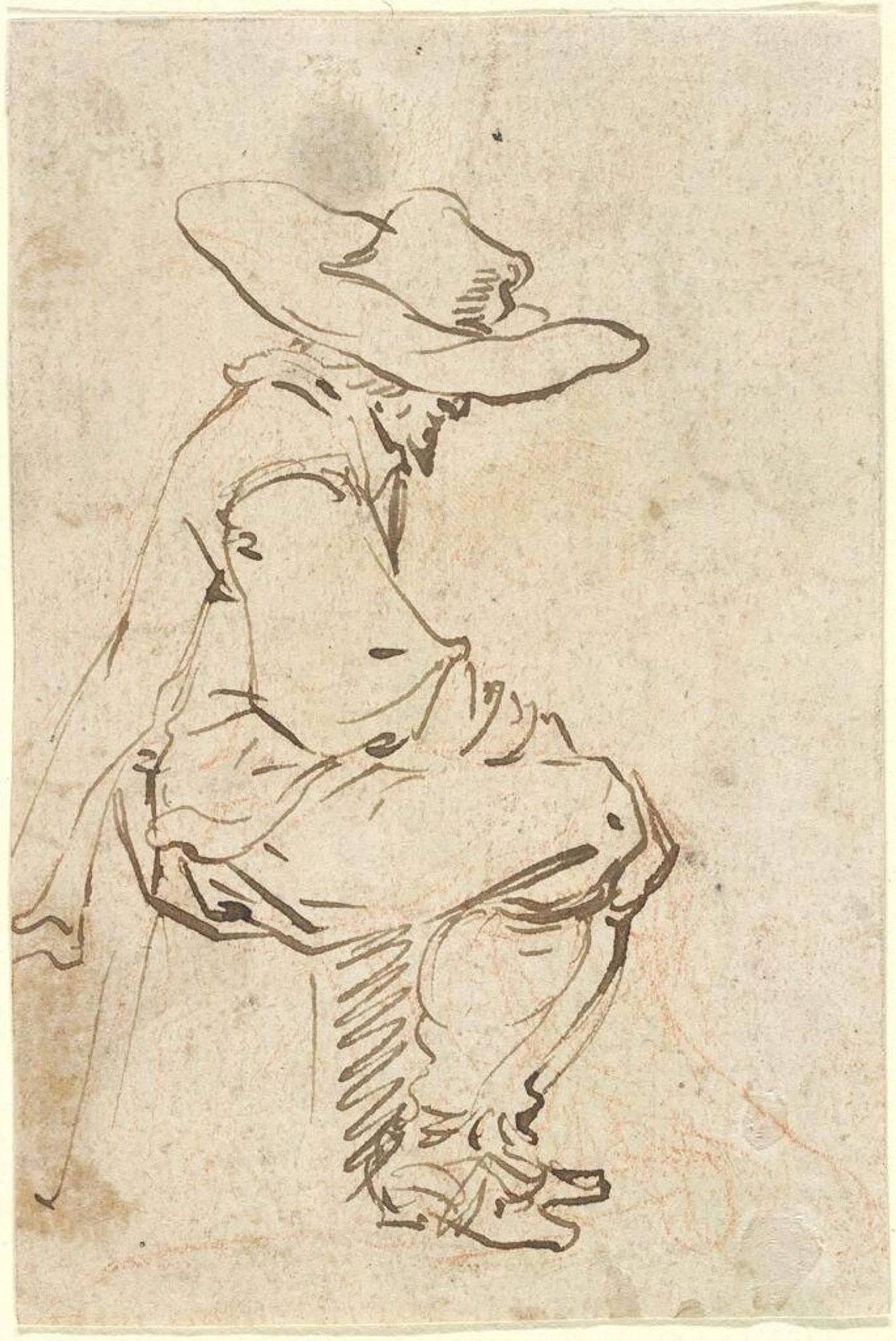 Seated Soldier; verso: slight sketches by Jan Philipsz. van Bouckhorst