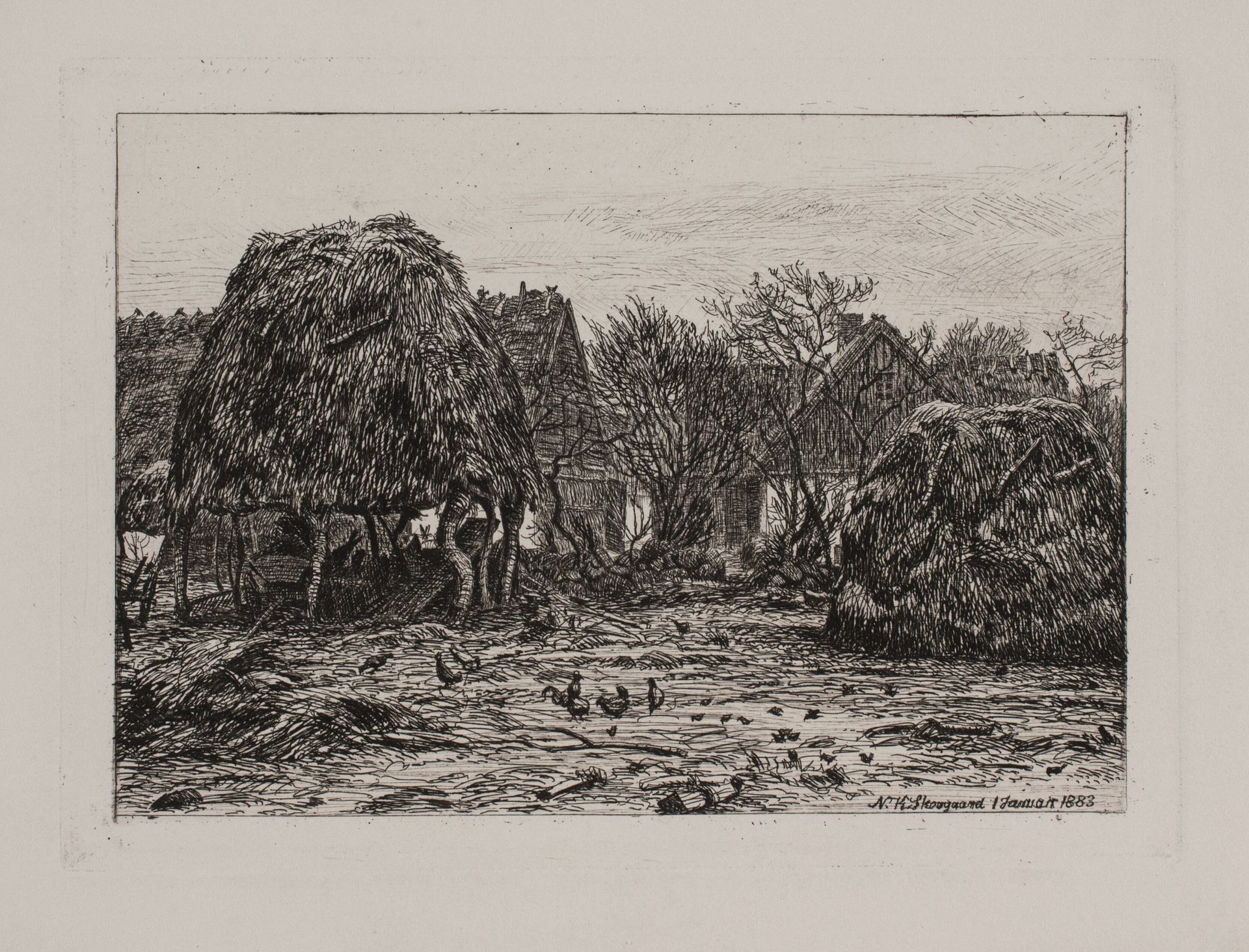 Bondegård i Nestelsø by Niels Skovgaard