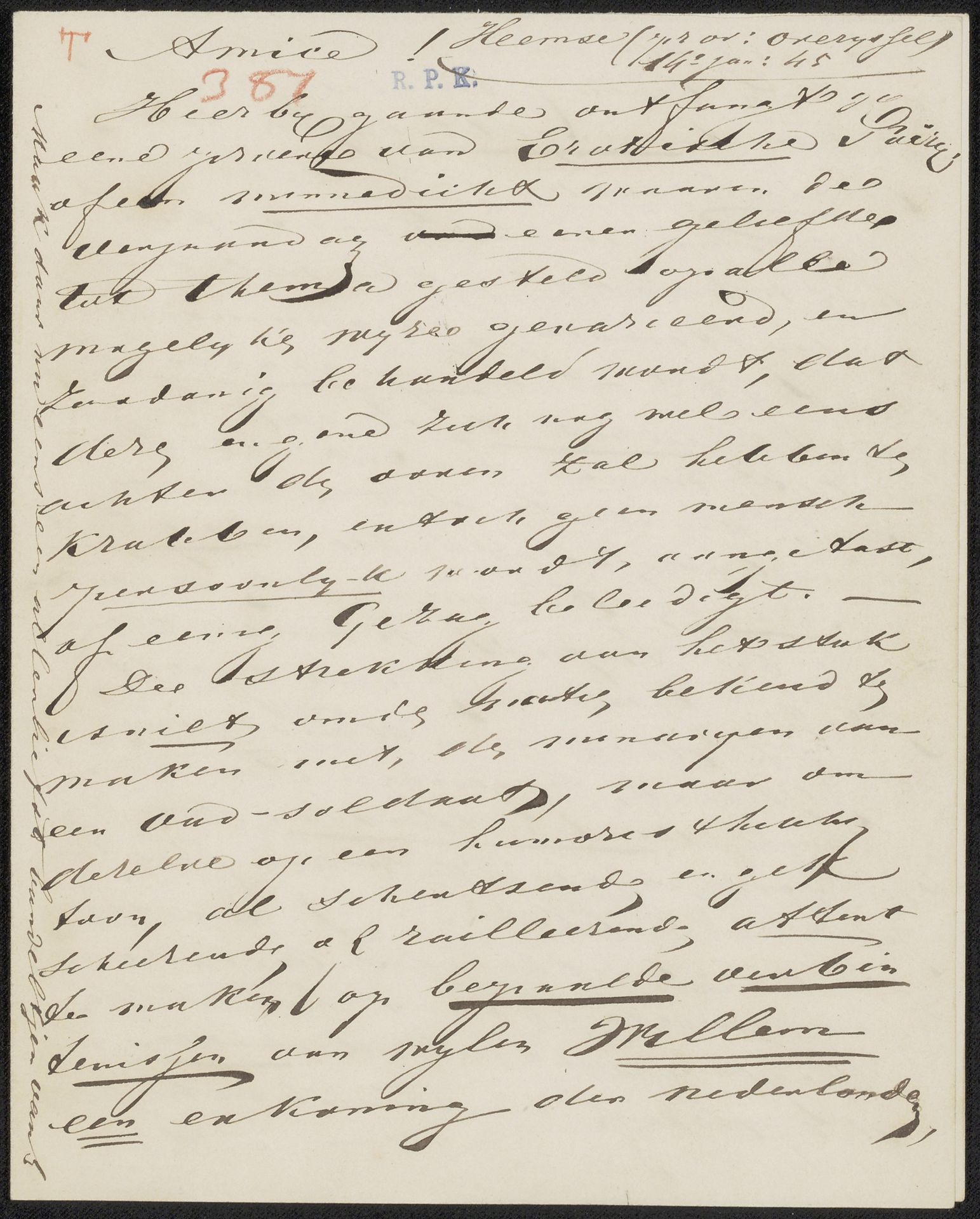 Brief aan anoniem by George Anne Christiaan Willem markies de Thouars
