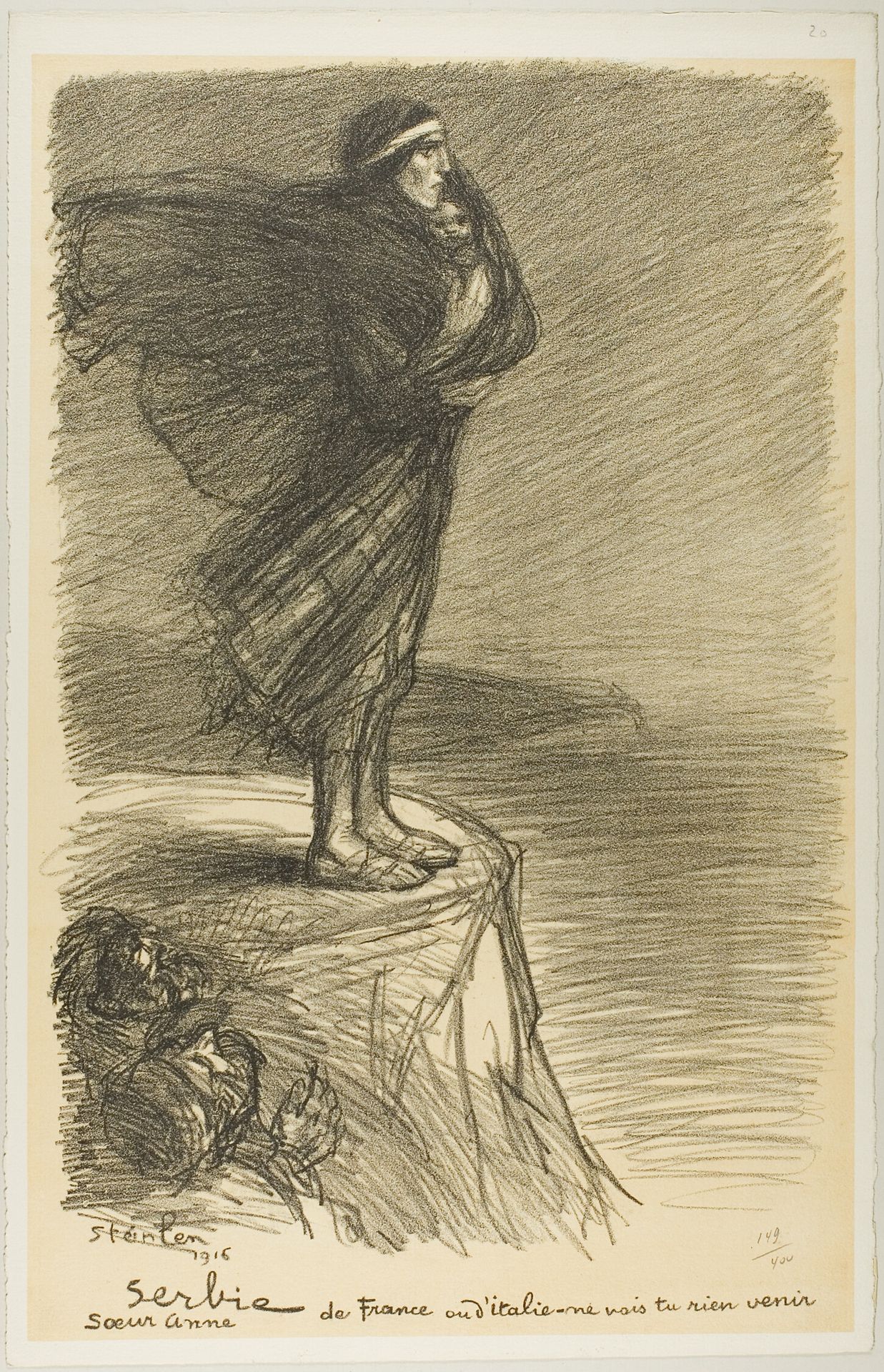 Serbia: Sister Anne, plate twenty from Actualités by Théophile Alexandre Steinlen